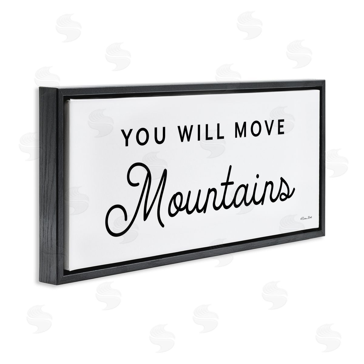 You Will Move Mountains Black Floating Frame Canvas Wall Art, Home Decor by Susan Ball