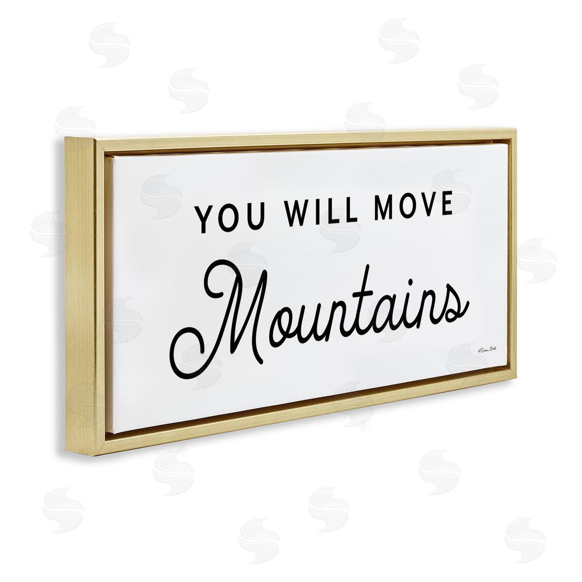 You Will Move Mountains Gold Floating Frame Canvas Wall Art, Home Decor by Susan Ball