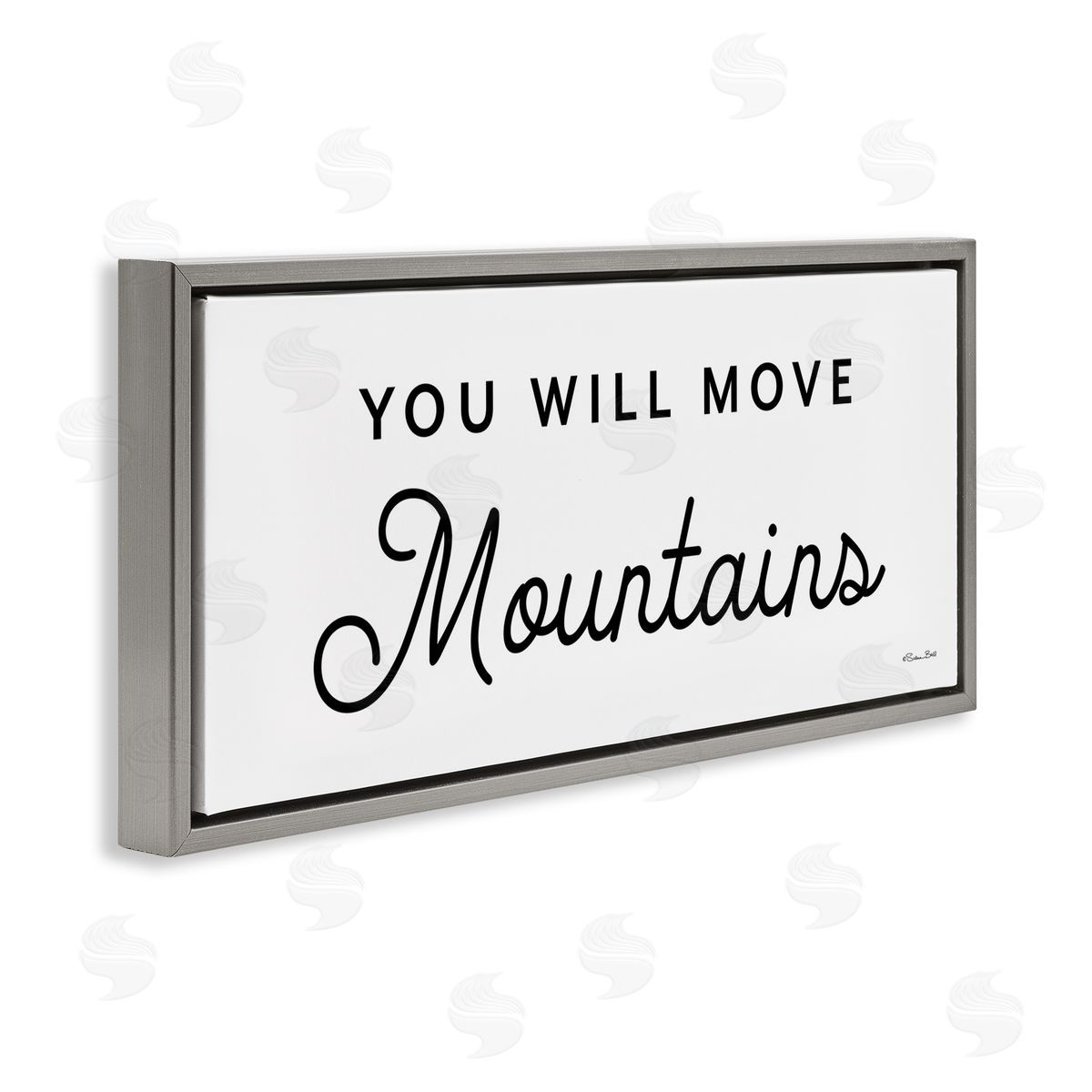 You Will Move Mountains Grey Floating Frame Canvas Wall Art, Home Decor by Susan Ball