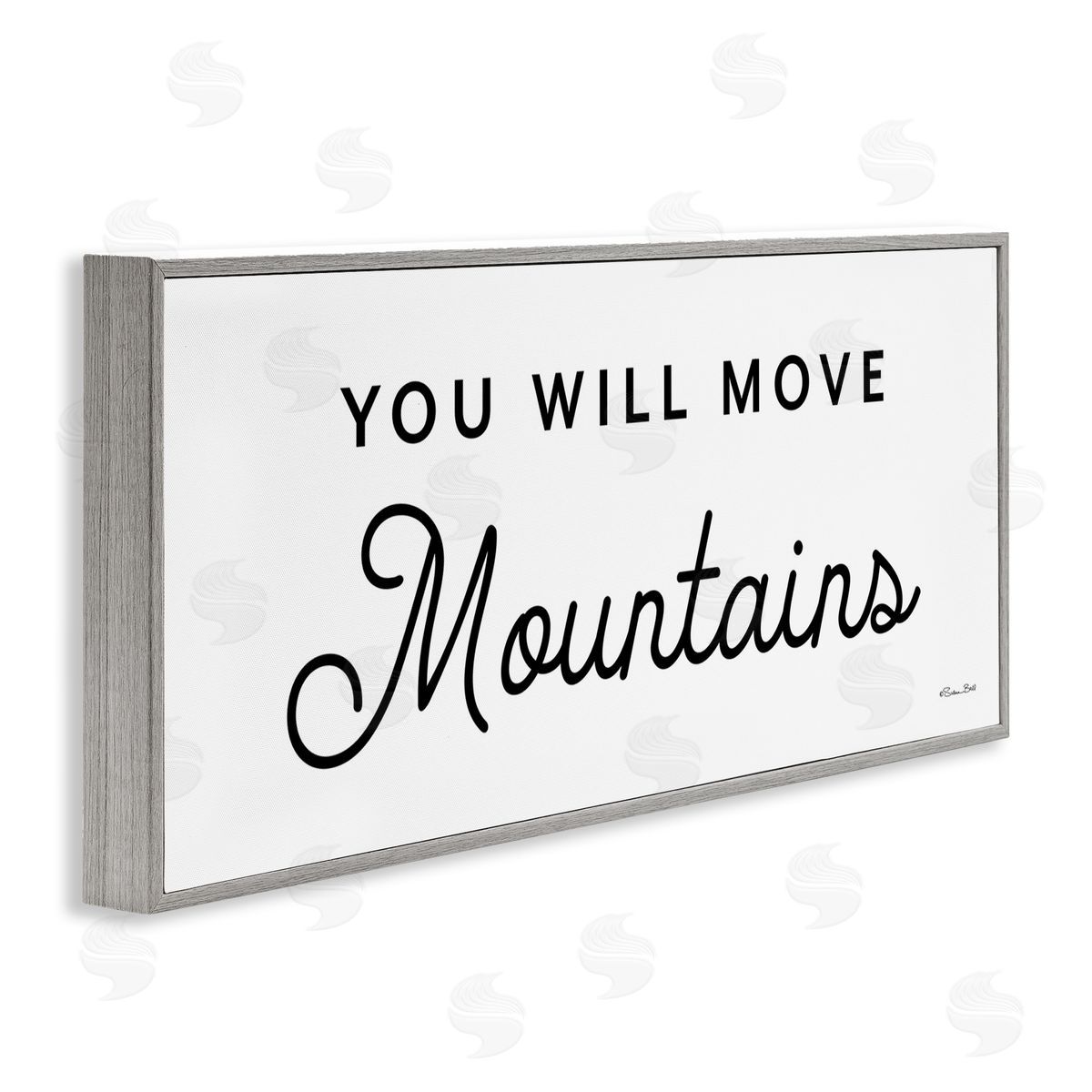 You Will Move Mountains Grey Frame Print Wall Art, Home Decor by Susan Ball