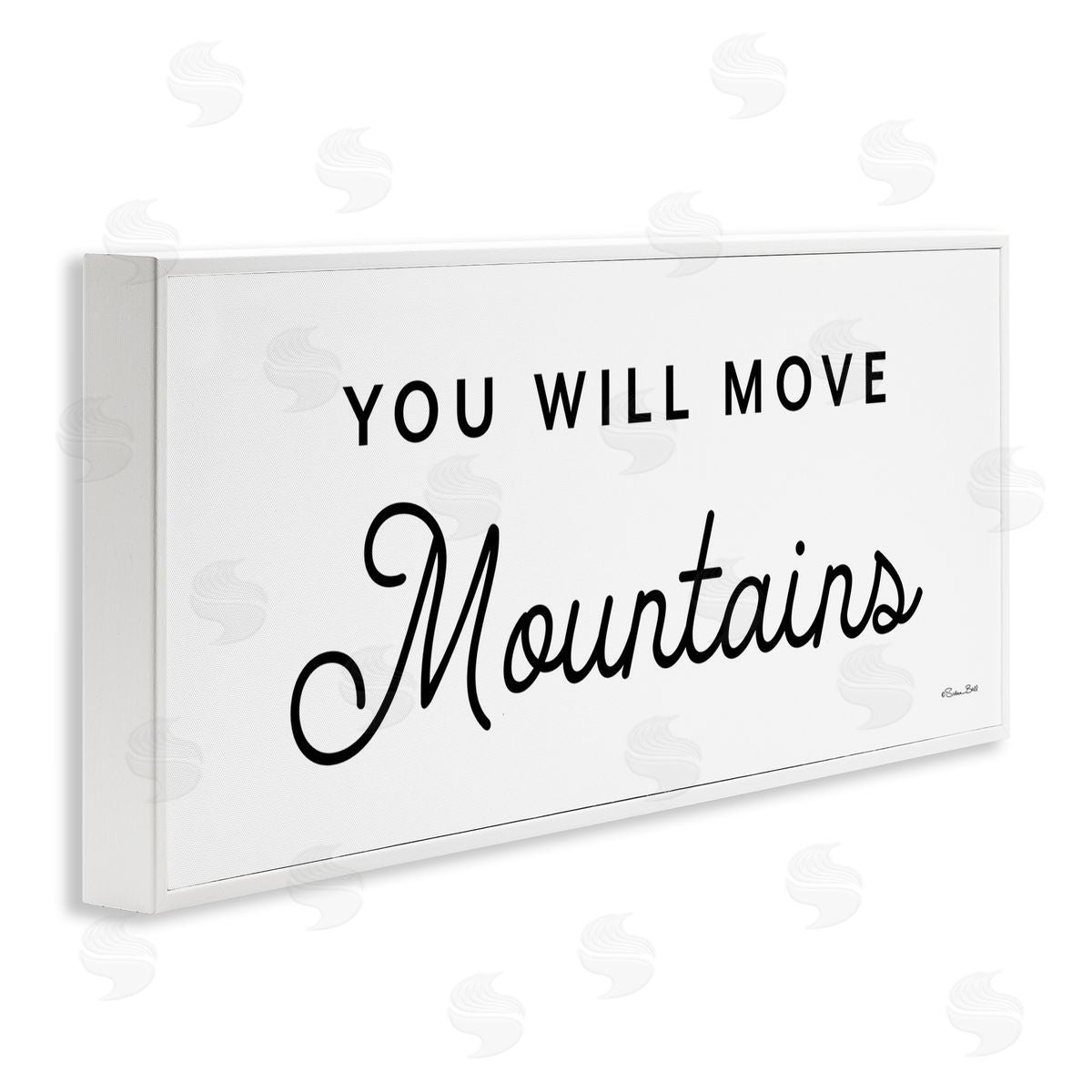 You Will Move Mountains White Frame Print Wall Art, Home Decor by Susan Ball
