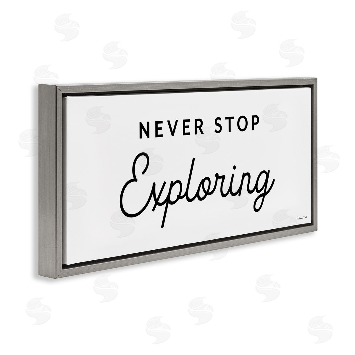 Never Stop Exploring Grey Floating Frame Canvas Wall Art, Home Decor by Susan Ball
