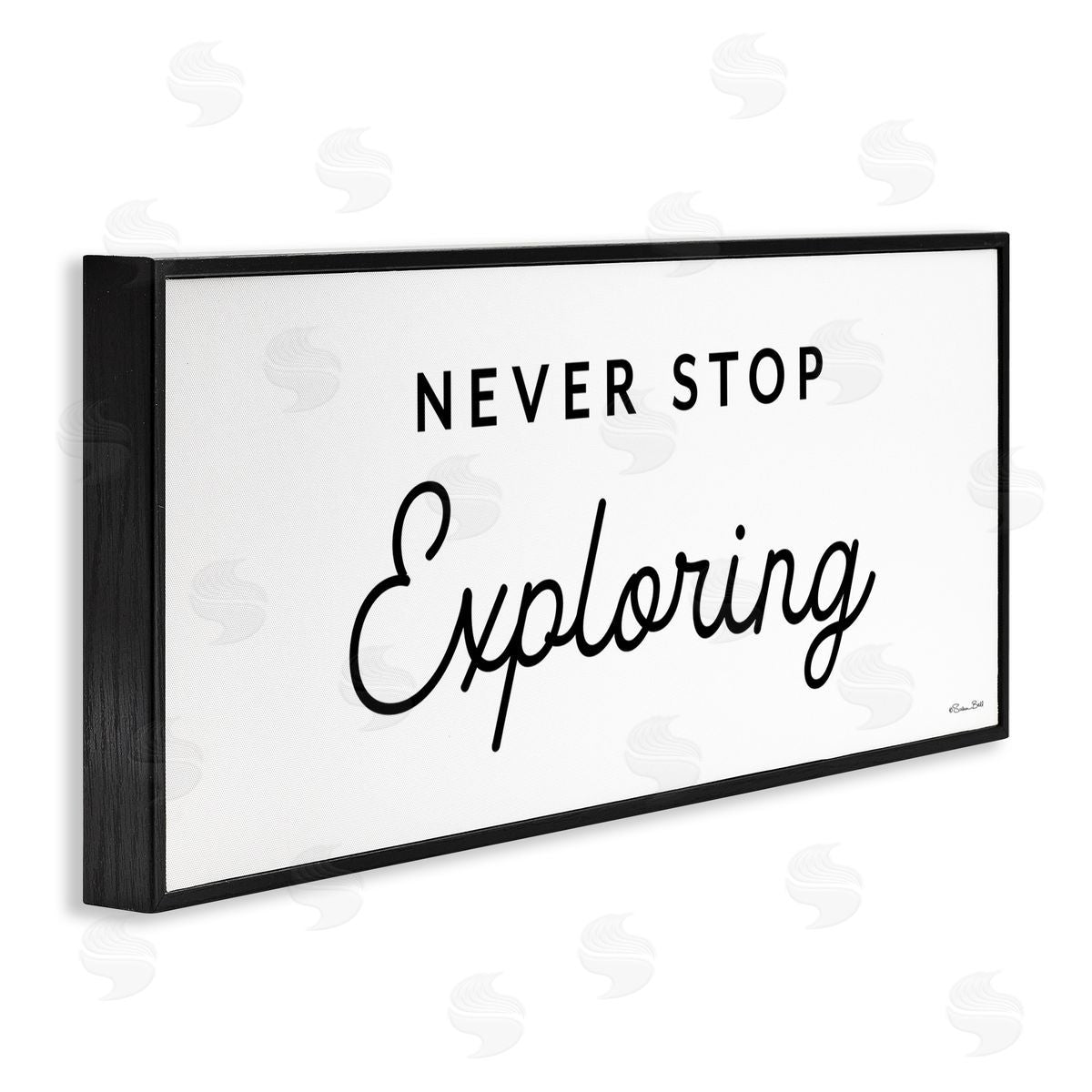 Never Stop Exploring Black Frame Print Wall Art, Home Decor by Susan Ball