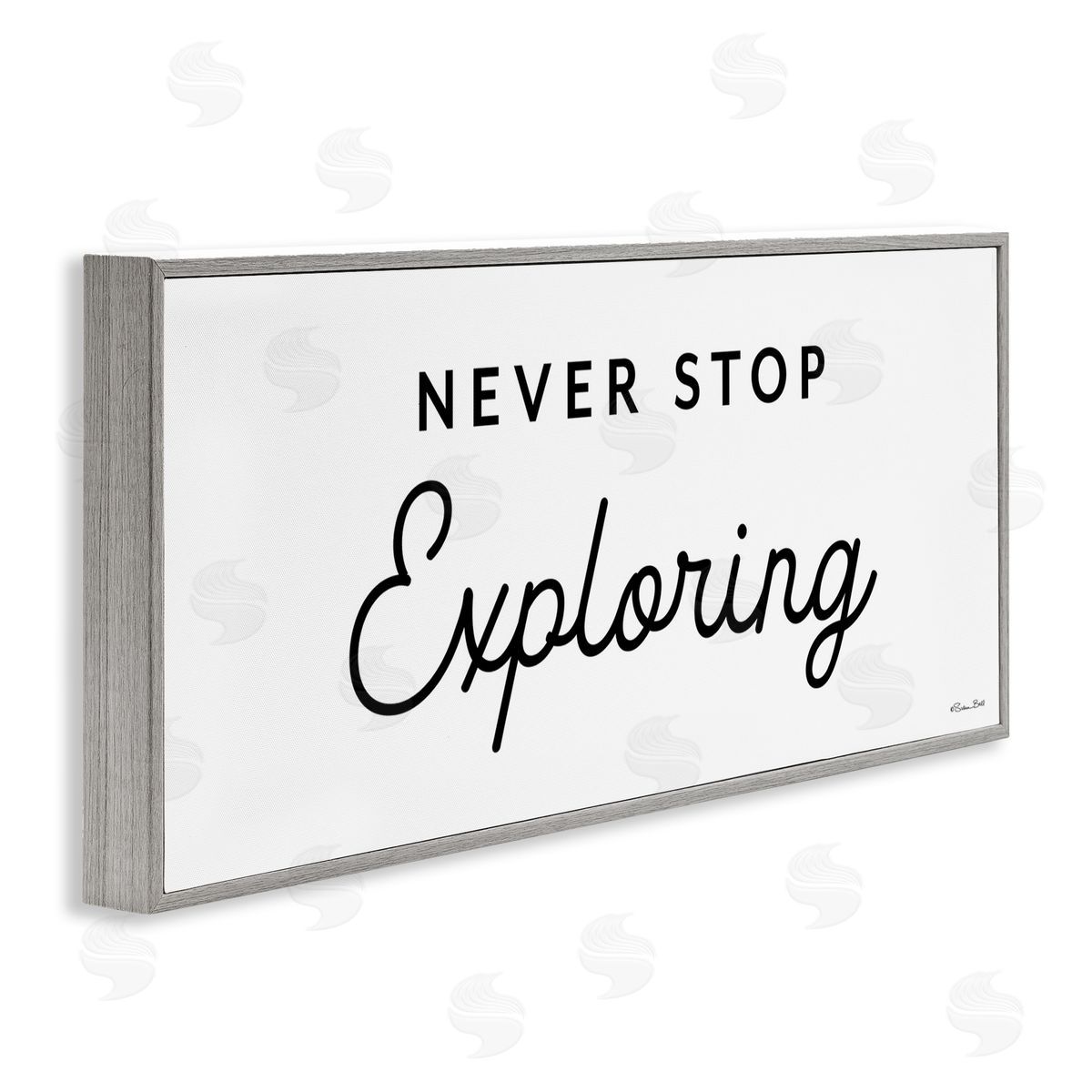 Never Stop Exploring Grey Frame Print Wall Art, Home Decor by Susan Ball