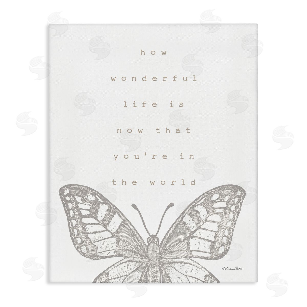 Wonderful Life Phrase Canvas Wall Art, Home Decor by Susan Ball