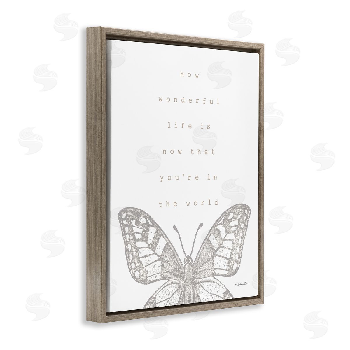 Wonderful Life Phrase Brown Floating Frame Canvas Wall Art, Home Decor by Susan Ball