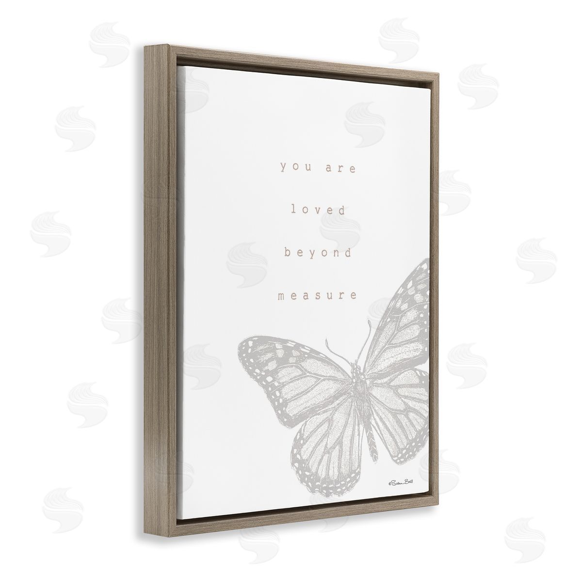 Loved Beyond Measure Brown Floating Frame Canvas Wall Art, Home Decor by Susan Ball