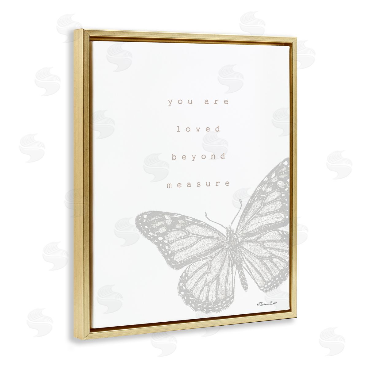 Loved Beyond Measure Gold Floating Frame Canvas Wall Art, Home Decor by Susan Ball