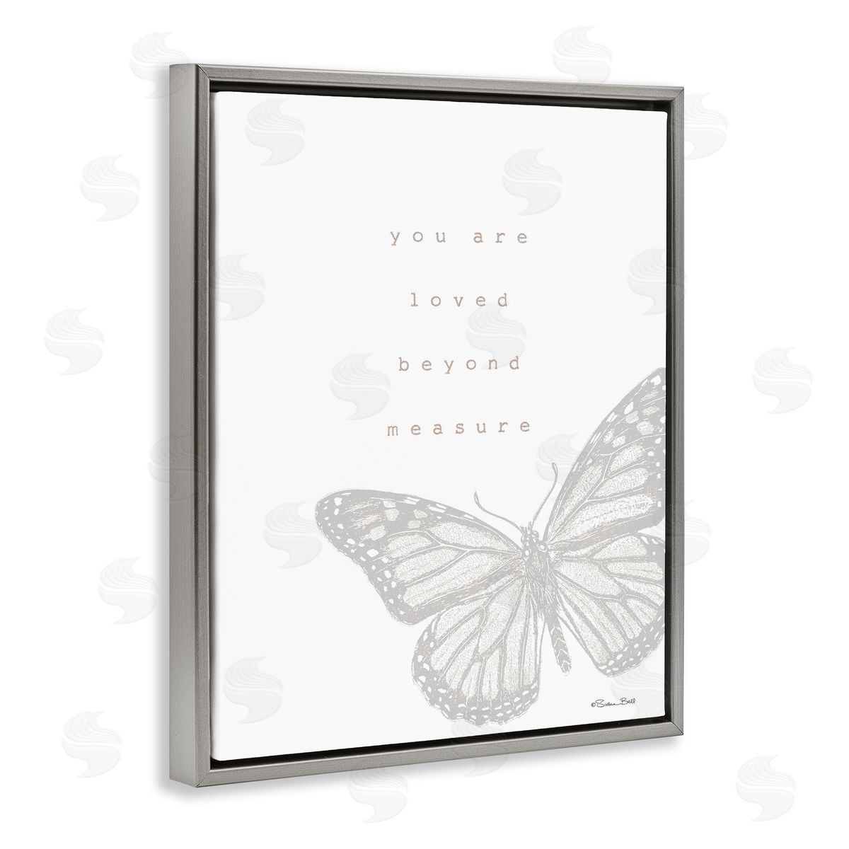 Loved Beyond Measure Grey Floating Frame Canvas Wall Art, Home Decor by Susan Ball