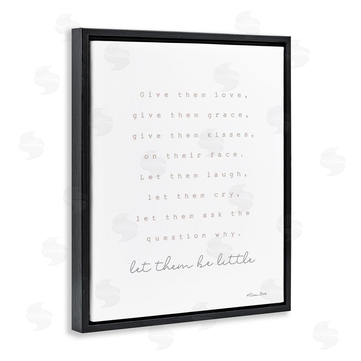 Let Them Be Little Black Floating Frame Canvas Wall Art, Home Decor by Susan Ball