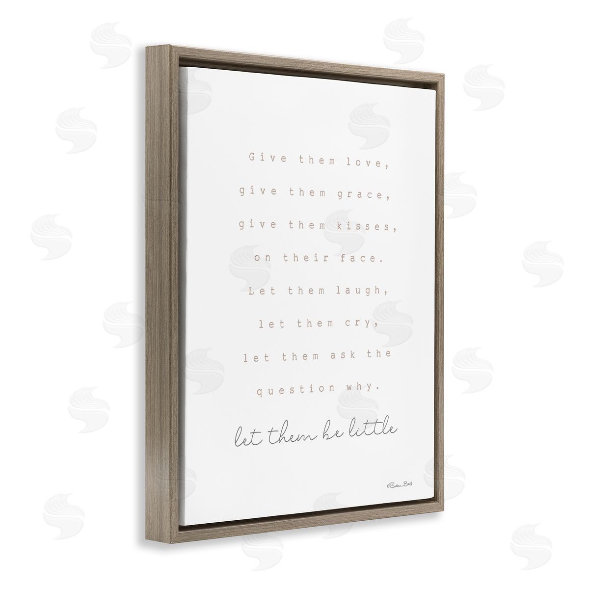 Let Them Be Little Brown Floating Frame Canvas Wall Art, Home Decor by Susan Ball