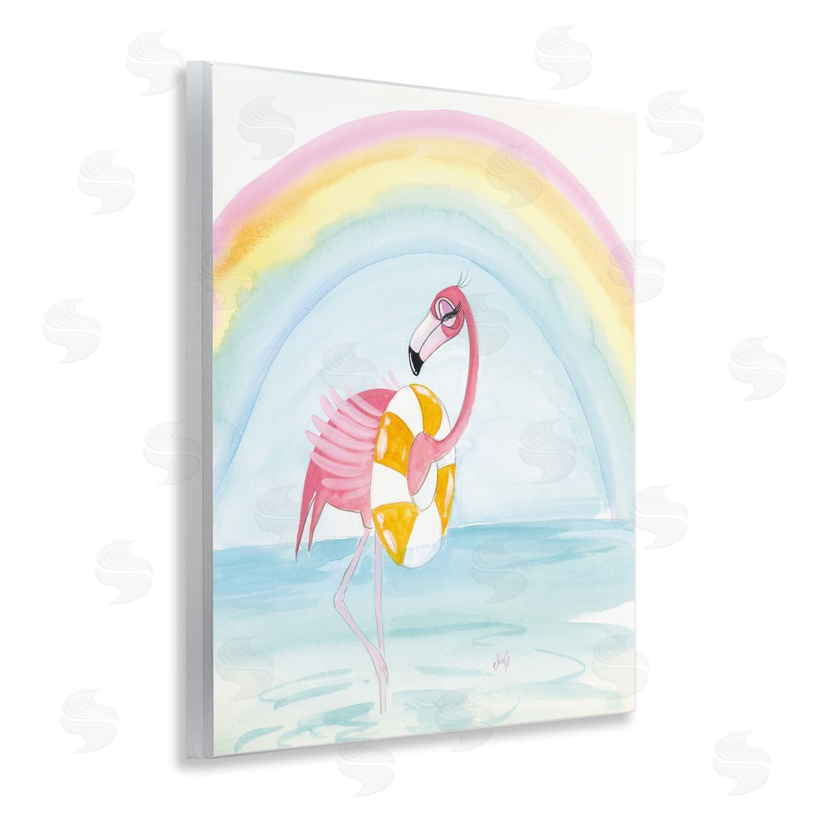 Summer Beach Flamingo Wood Plaque Wall Art, Home Decor by Stellar Design Studio