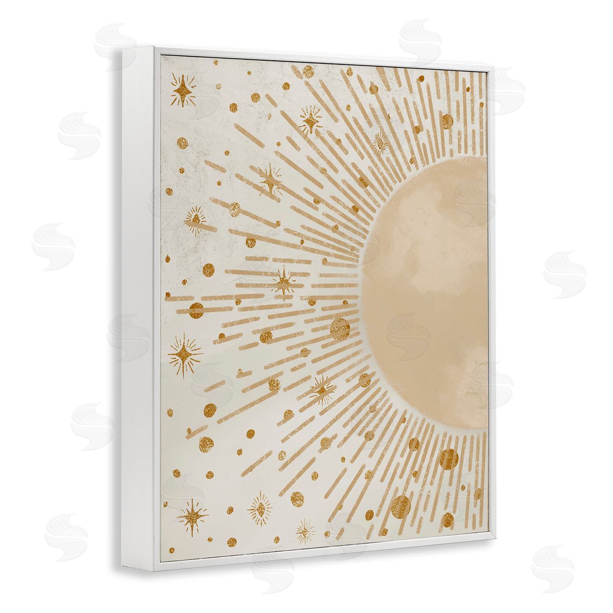 Starry Sun Rays White Frame Print Wall Art, Home Decor by Elizabeth Medley