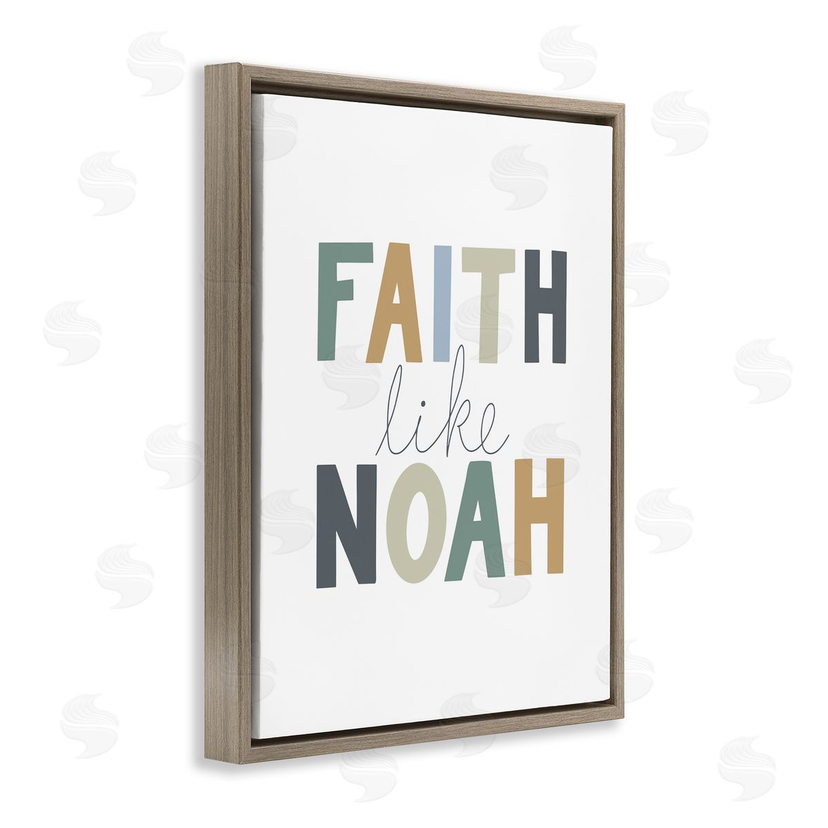 Faith Like Noah Brown Floating Frame Canvas Wall Art, Home Decor by Tara Moss