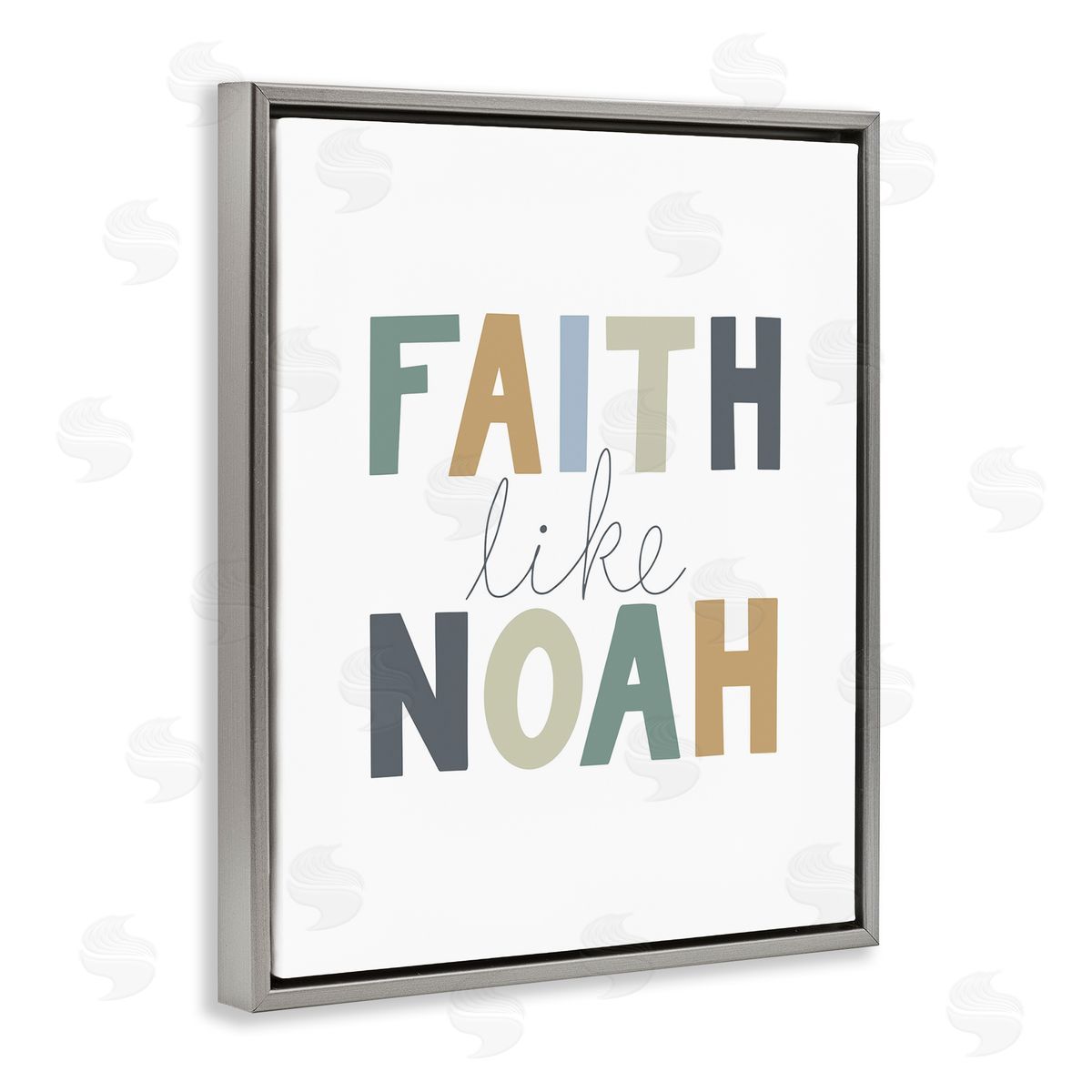 Faith Like Noah Grey Floating Frame Canvas Wall Art, Home Decor by Tara Moss