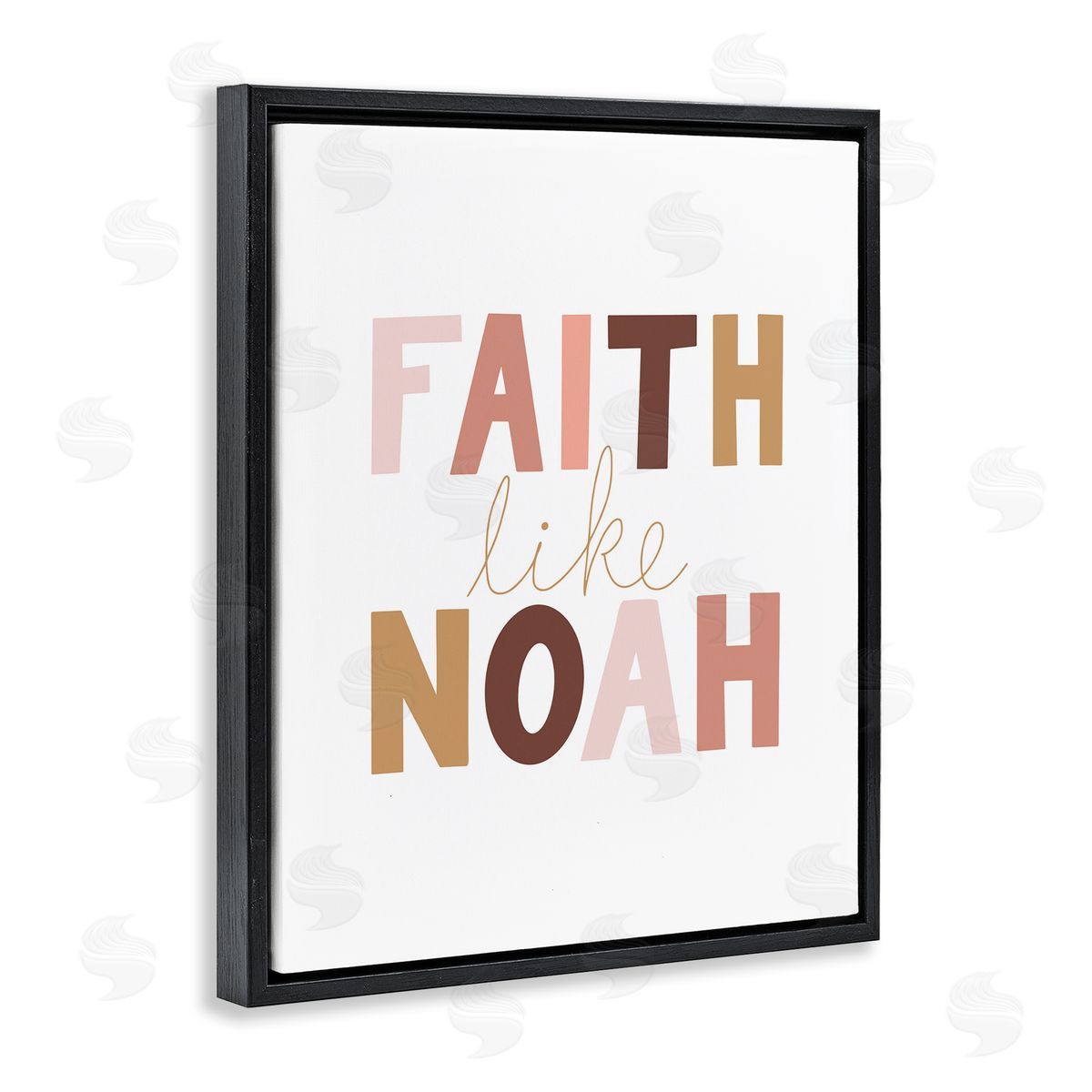 Faith Like Noah Girl's Black Floating Frame Canvas Wall Art, Home Decor by Tara Moss