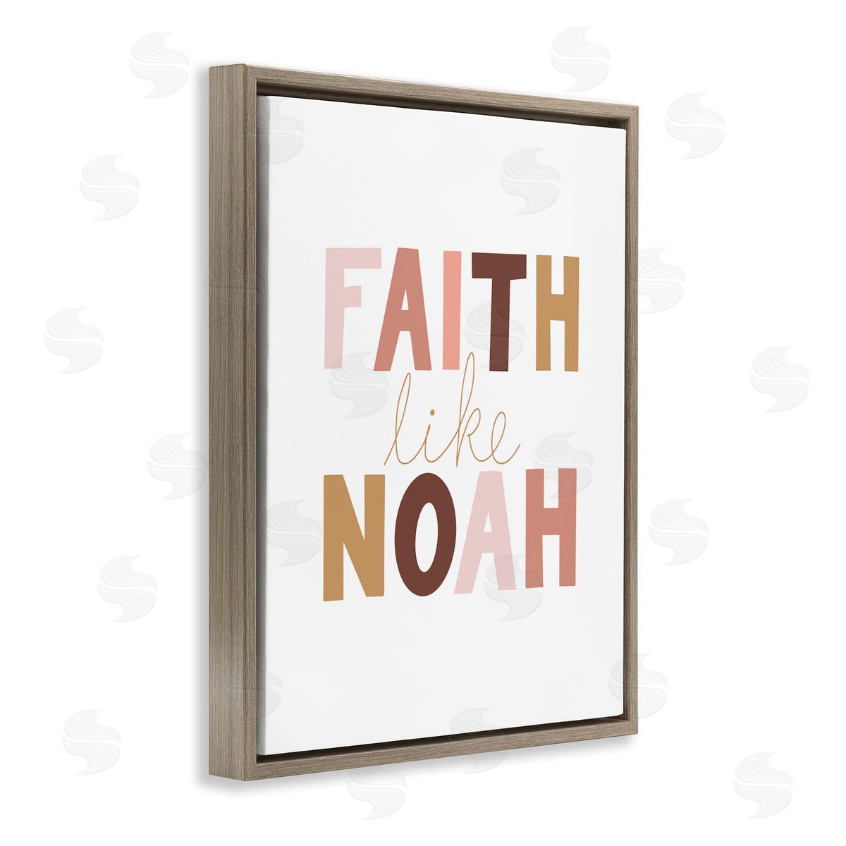 Faith Like Noah Girl's Brown Floating Frame Canvas Wall Art, Home Decor by Tara Moss
