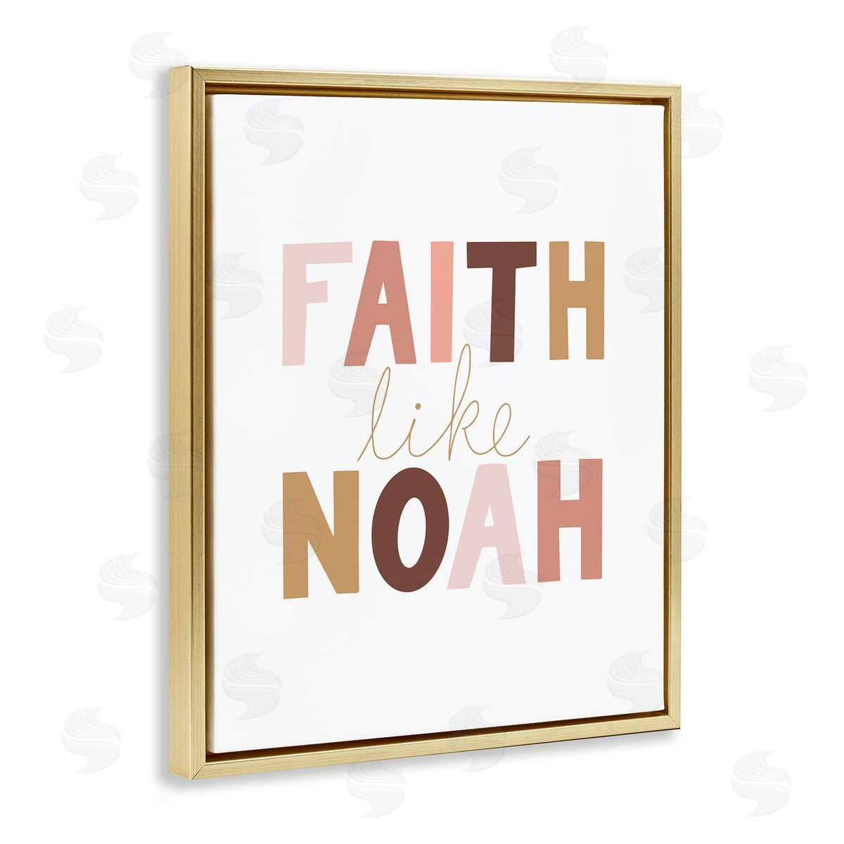 Faith Like Noah Girl's Gold Floating Frame Canvas Wall Art, Home Decor by Tara Moss