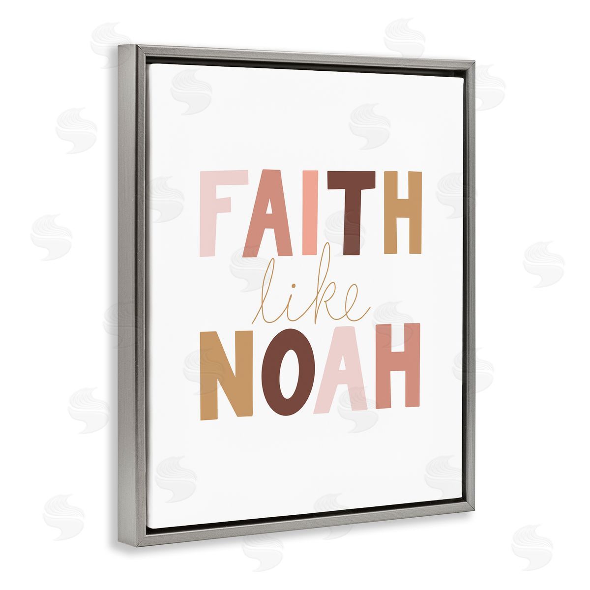 Faith Like Noah Girl's Grey Floating Frame Canvas Wall Art, Home Decor by Tara Moss