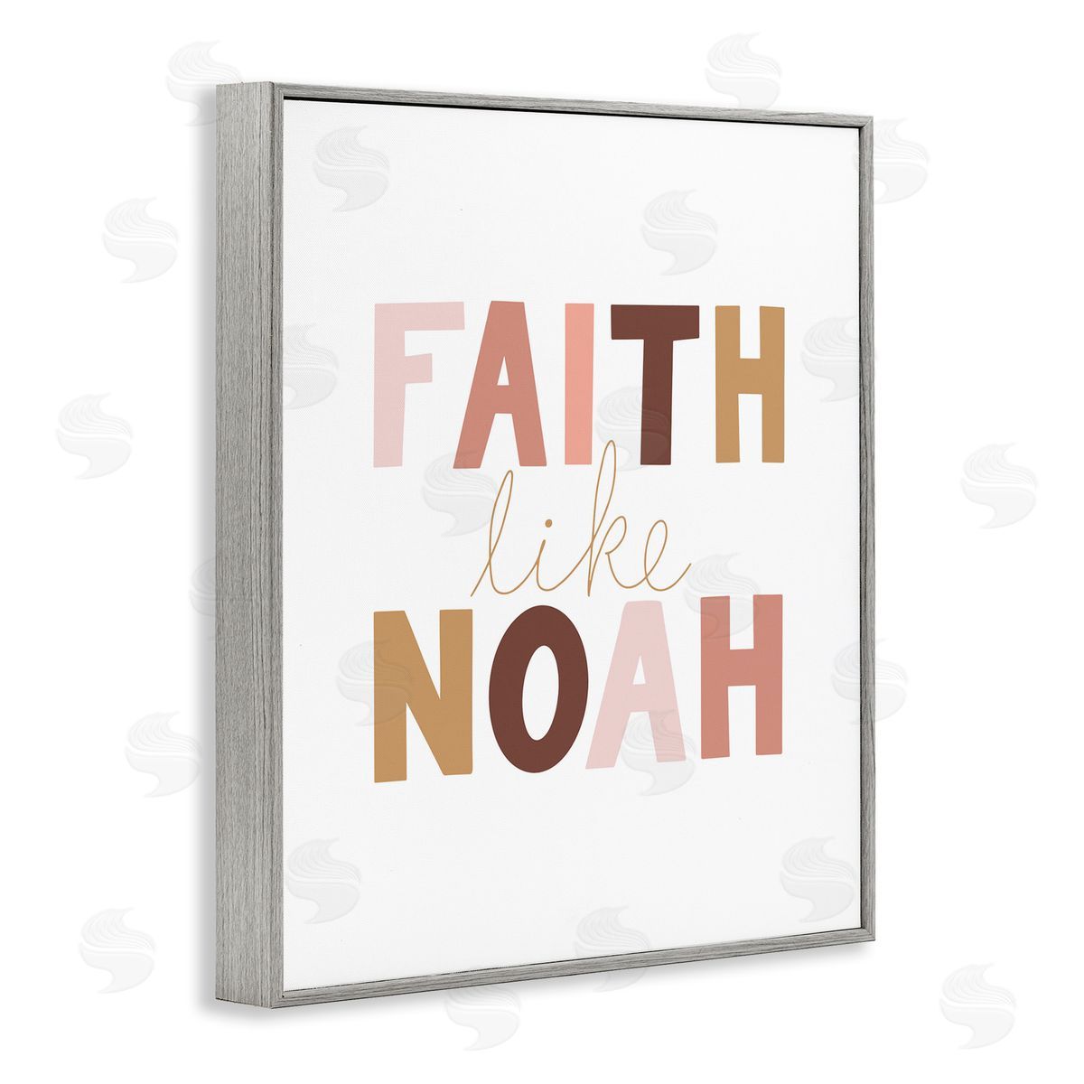 Faith Like Noah Girl's Grey Frame Print Wall Art, Home Decor by Tara Moss