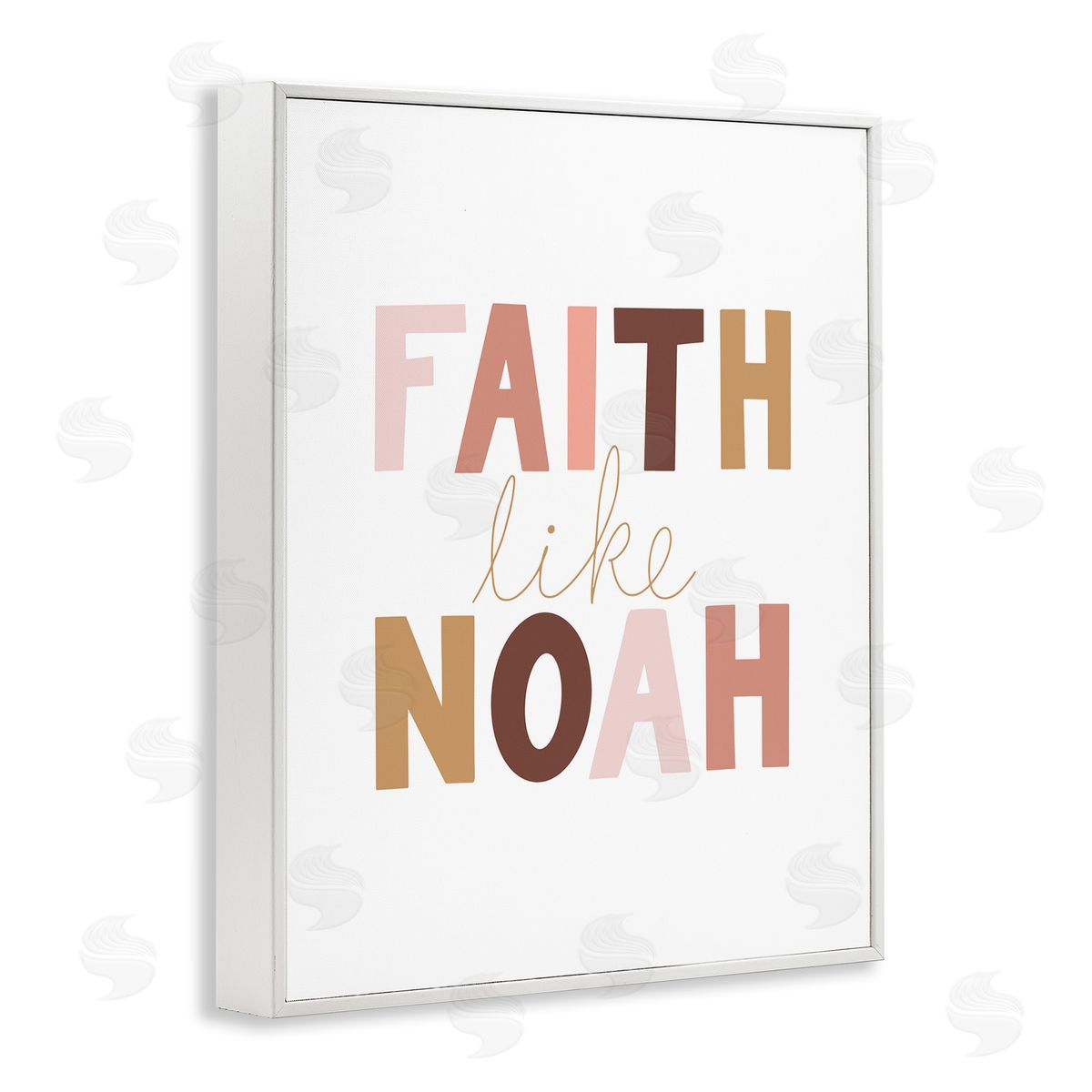 Faith Like Noah Girl's White Frame Print Wall Art, Home Decor by Tara Moss