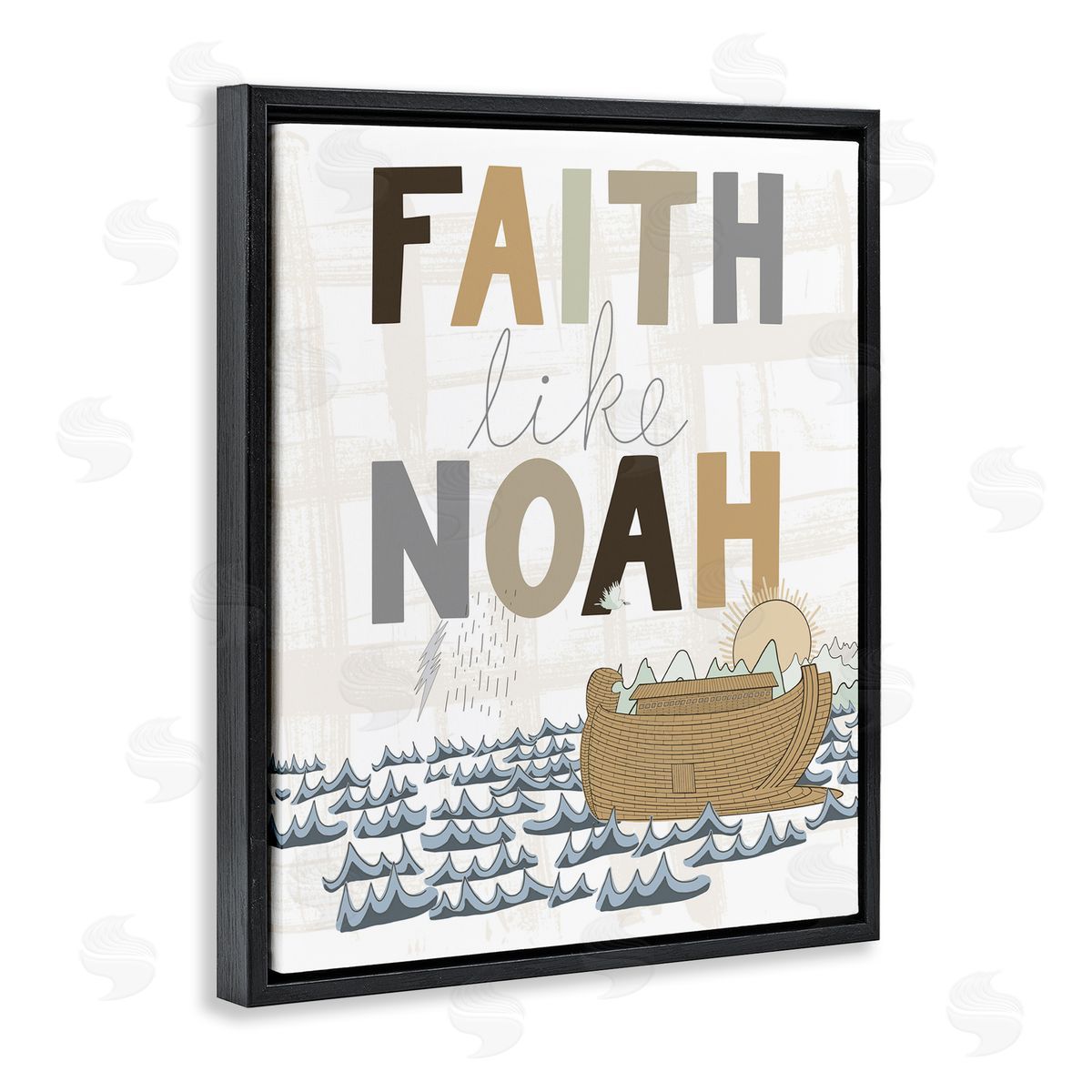 Noah's Ark Proverb Black Floating Frame Canvas Wall Art, Home Decor by Tara Moss