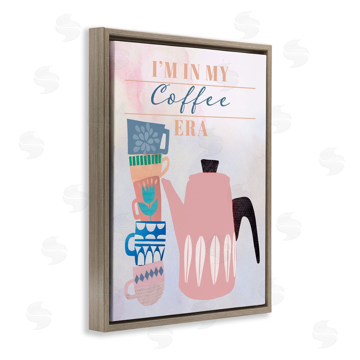 My Coffee Era Brown Floating Frame Canvas Wall Art, Home Decor by Jen Bucheli