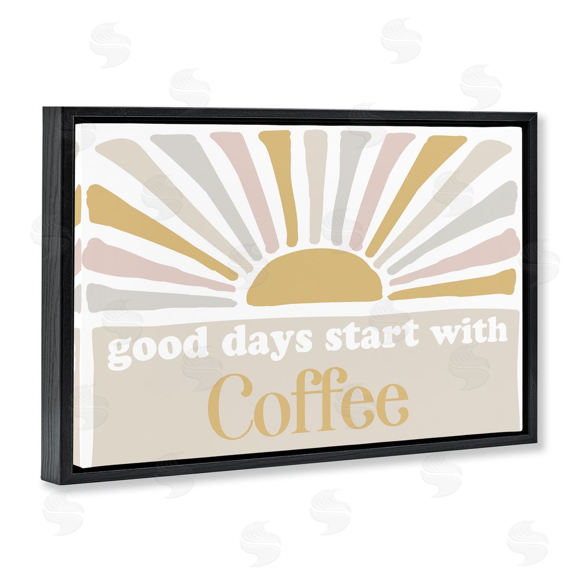 Good Days Coffee Black Floating Frame Canvas Wall Art, Home Decor by Elizabeth Medley