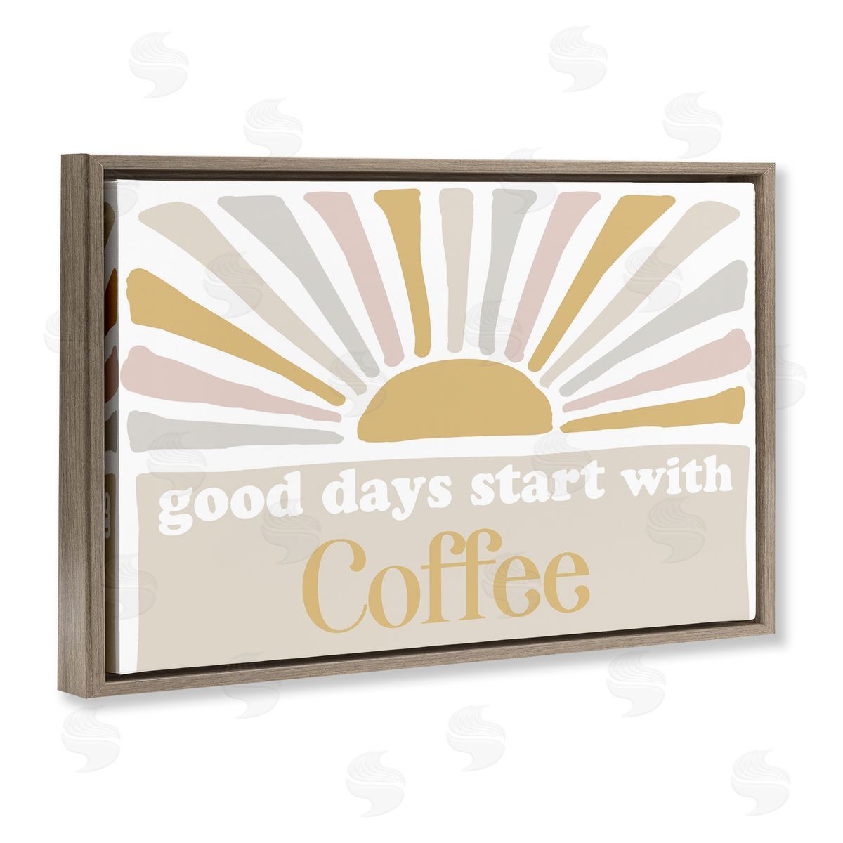 Good Days Coffee Brown Floating Frame Canvas Wall Art, Home Decor by Elizabeth Medley