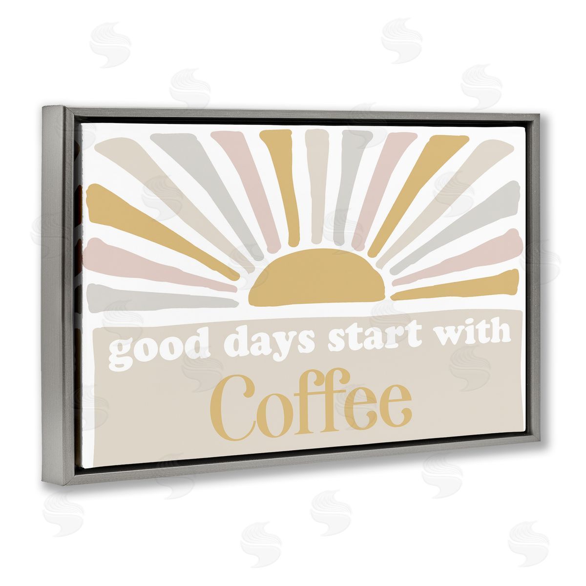 Good Days Coffee Grey Floating Frame Canvas Wall Art, Home Decor by Elizabeth Medley