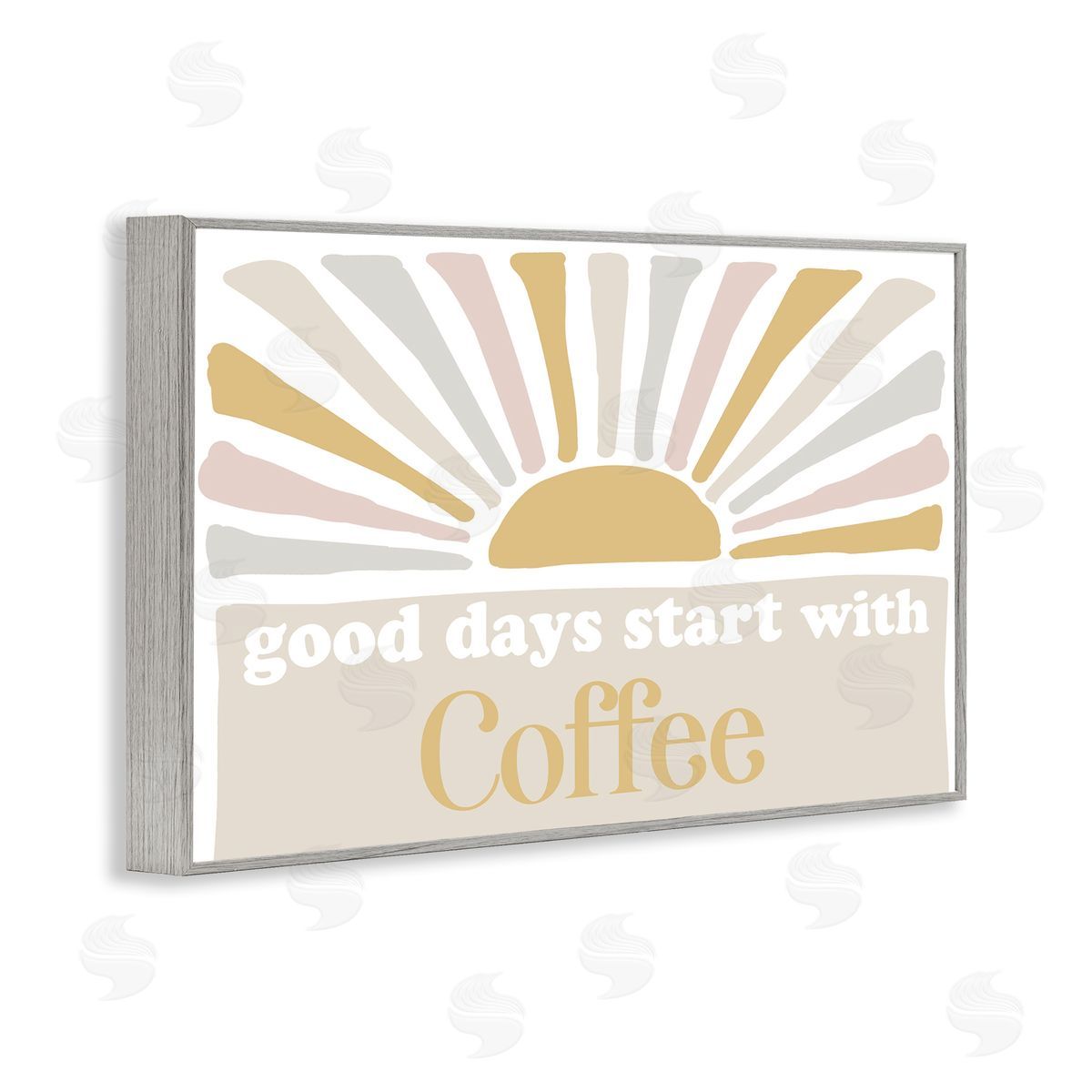 Good Days Coffee Grey Frame Print Wall Art, Home Decor by Elizabeth Medley