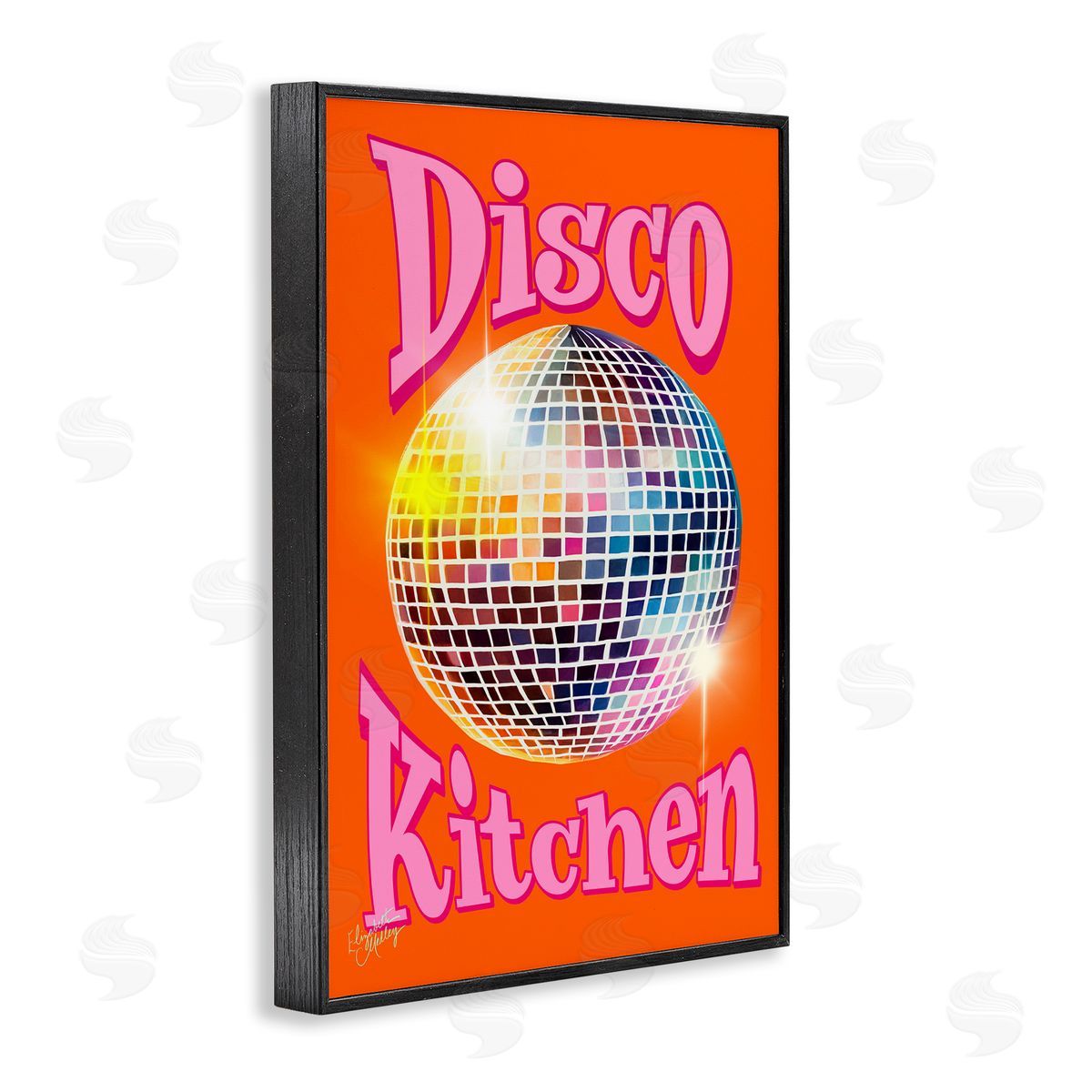Groovy Disco Kitchen Black Frame Print Wall Art, Home Decor by Elizabeth Medley