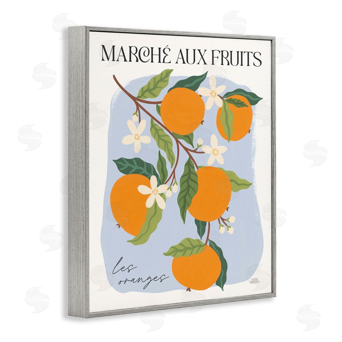 Marche Aux Oranges Grey Frame Print Wall Art, Home Decor by Wild Apple Portfolio