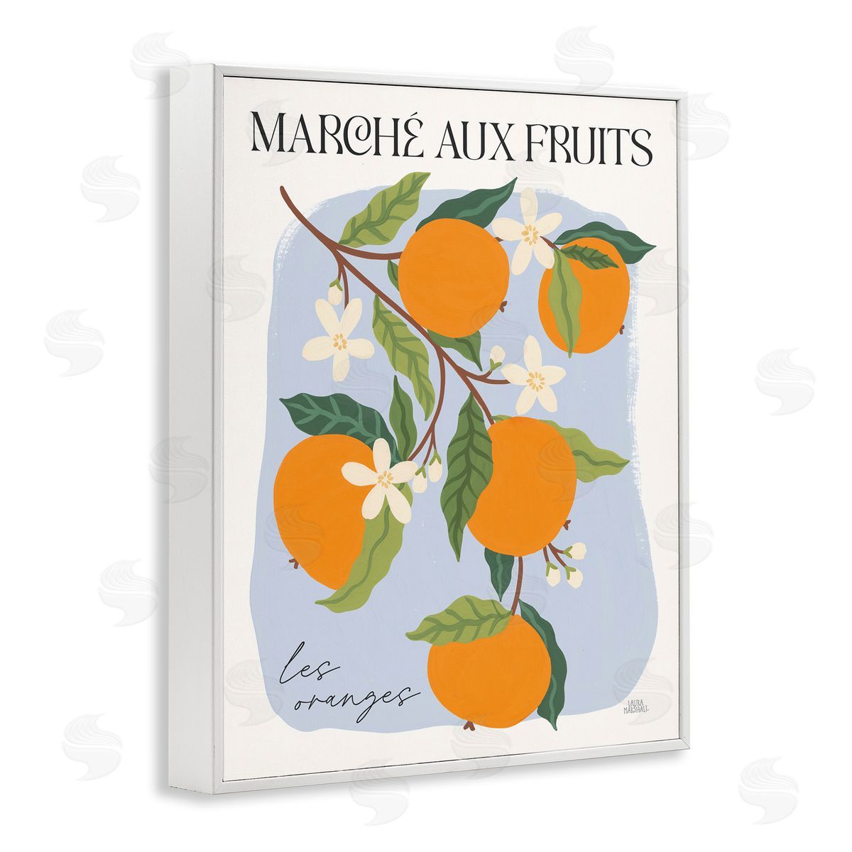 Marche Aux Oranges White Frame Print Wall Art, Home Decor by Wild Apple Portfolio