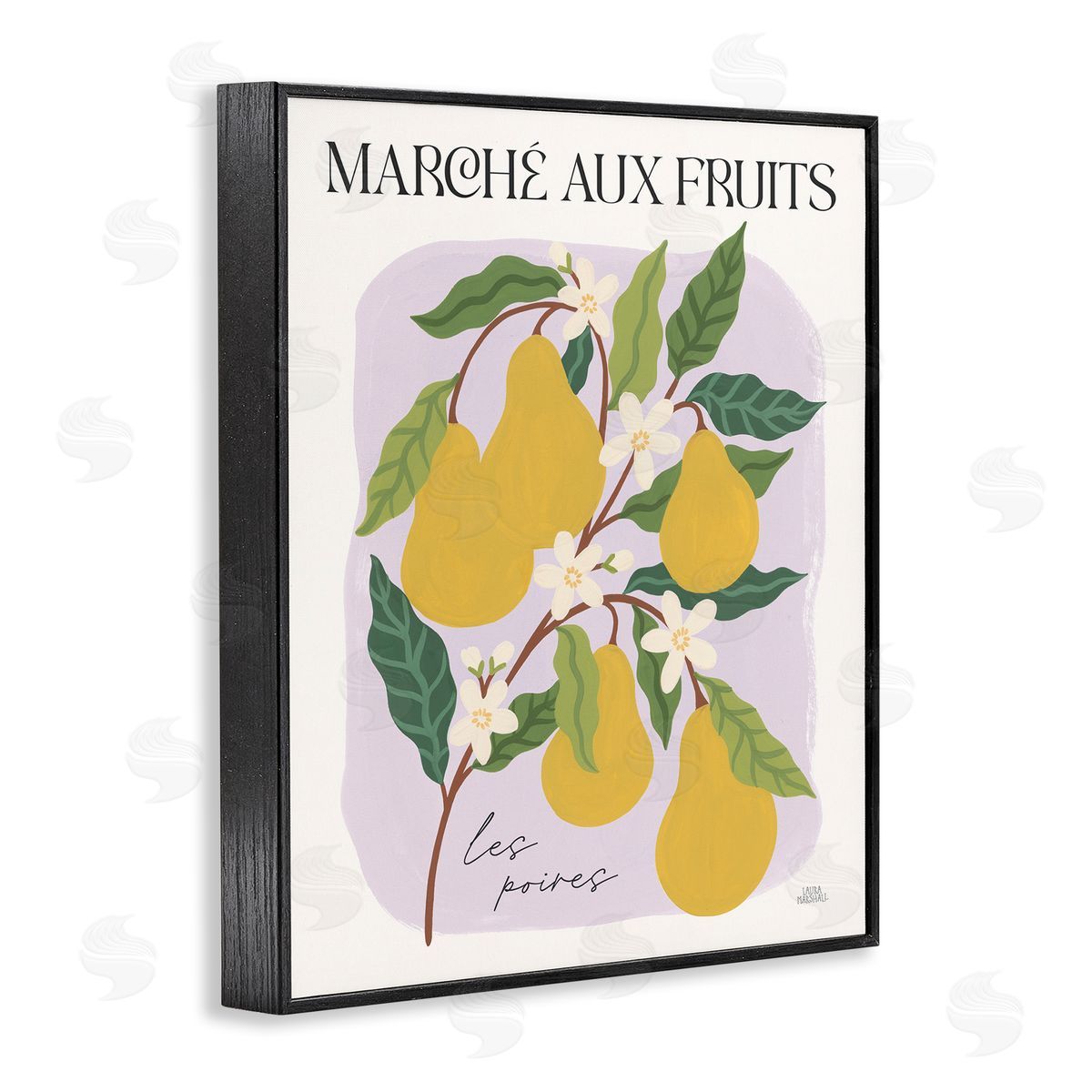 Marche Aux Pears Black Frame Print Wall Art, Home Decor by Wild Apple Portfolio