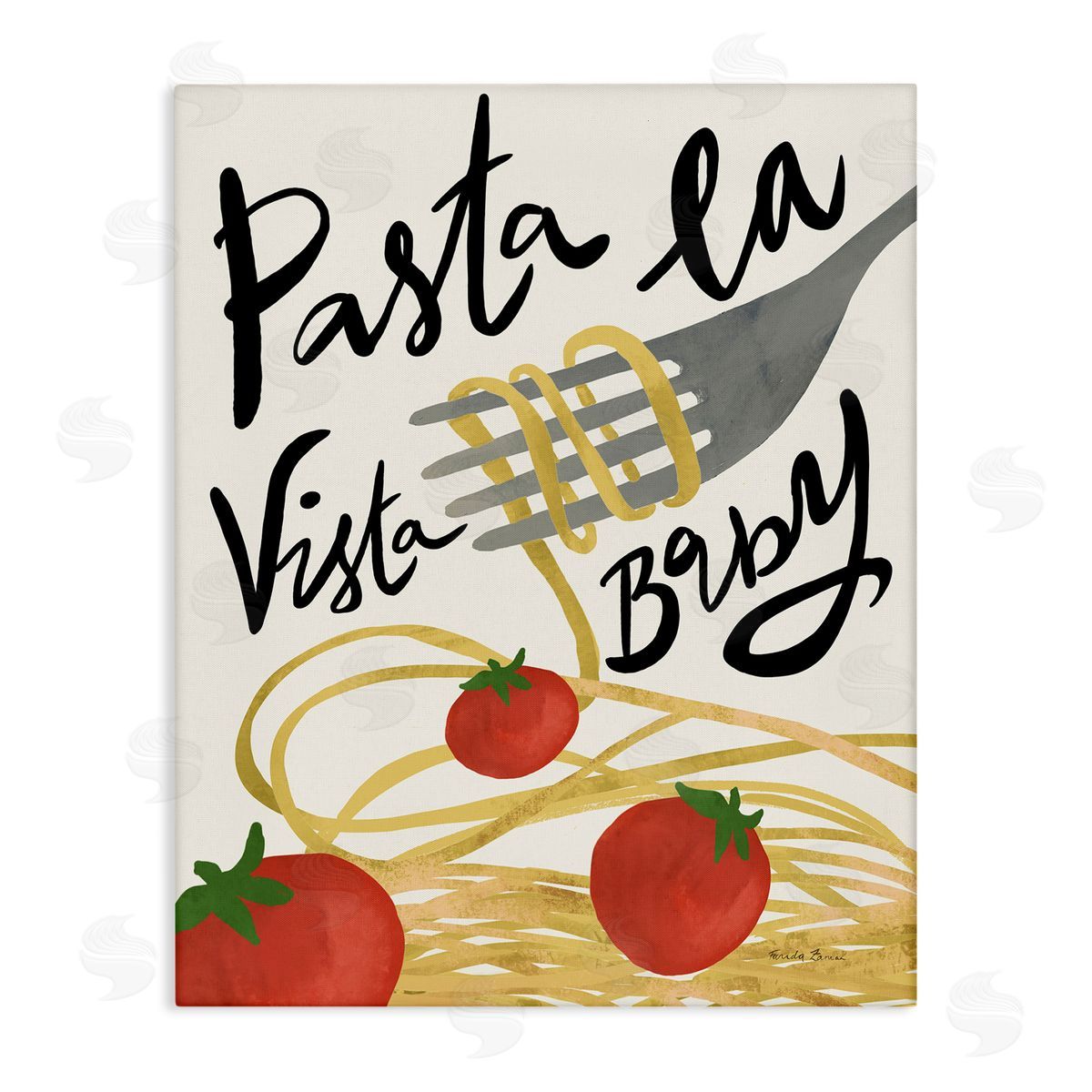 Pasta La Vista Canvas Wall Art, Home Decor by Farida Zaman