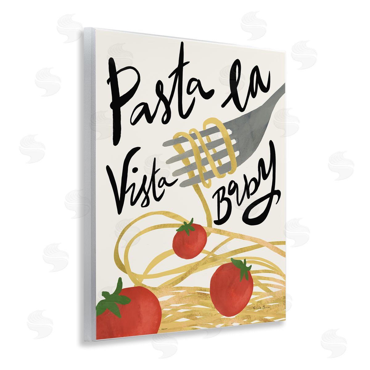 Pasta La Vista Wood Plaque Wall Art, Home Decor by Farida Zaman