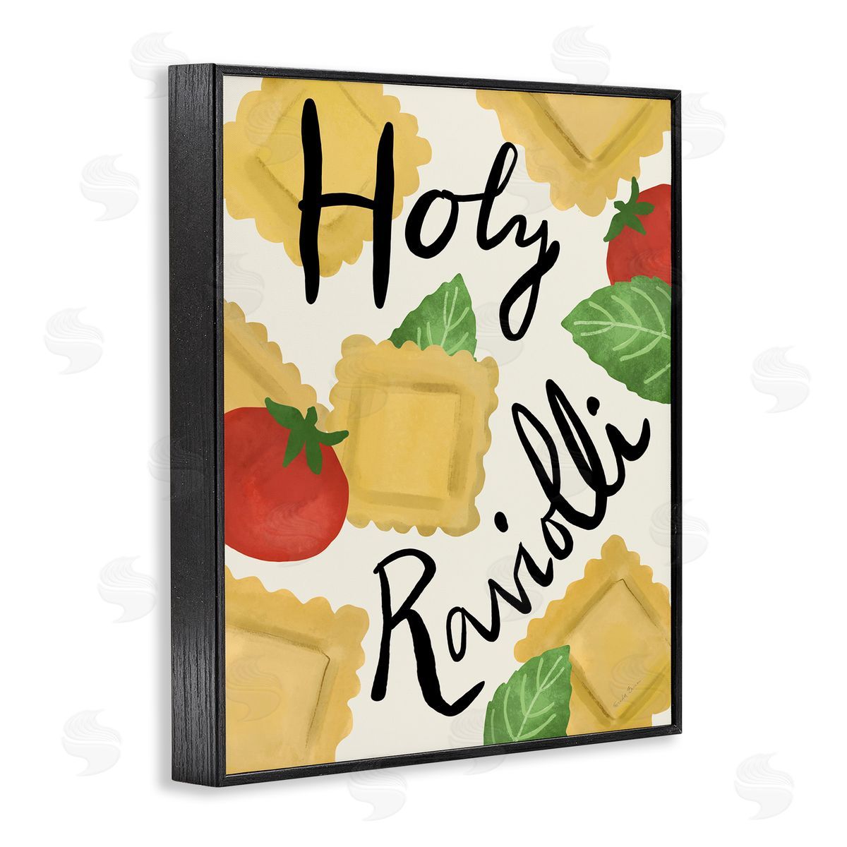 Funny Holy Ravioli Black Frame Print Wall Art, Home Decor by Farida Zaman