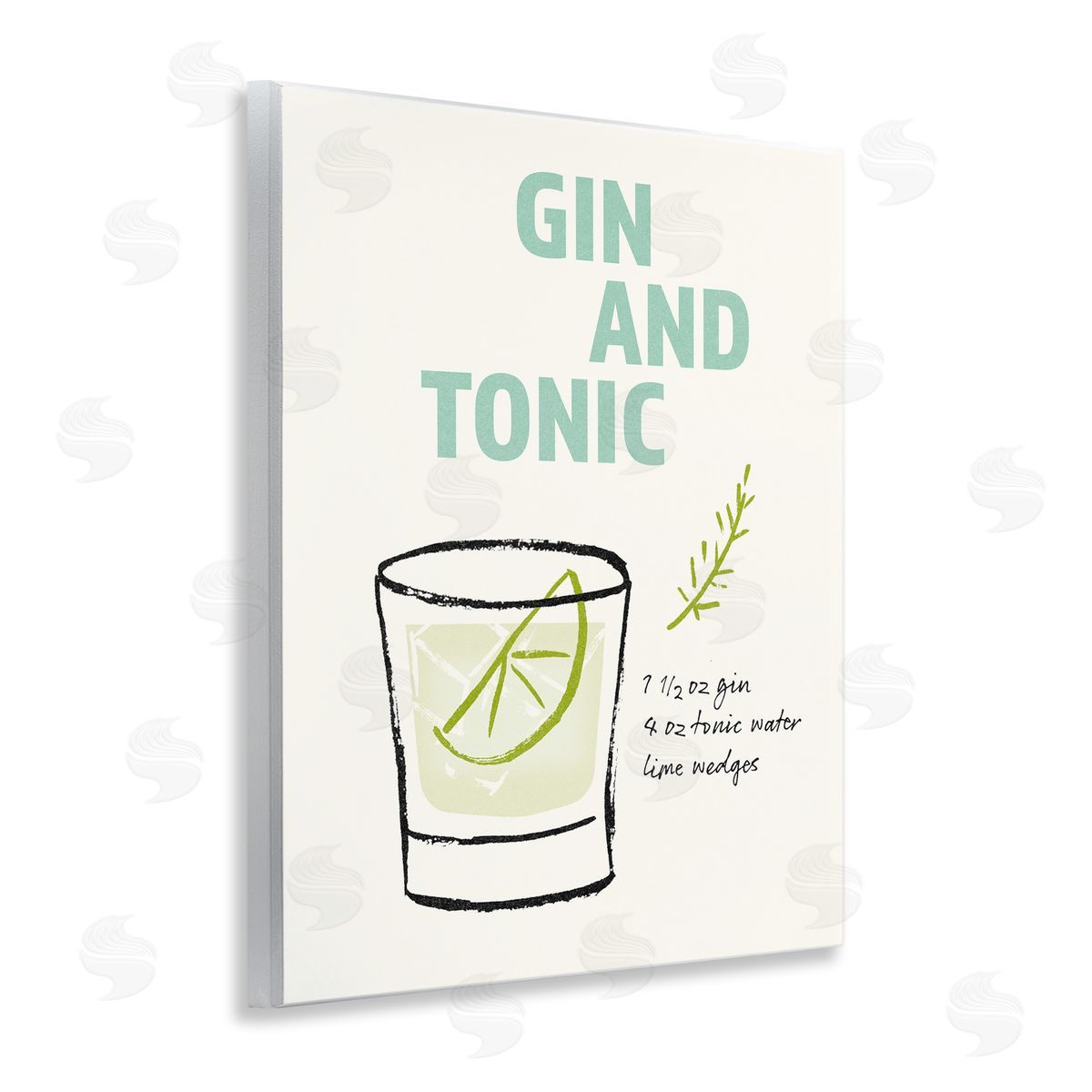 Gin and Tonic Recipe Wood Plaque Wall Art, Home Decor by Victoria Barnes