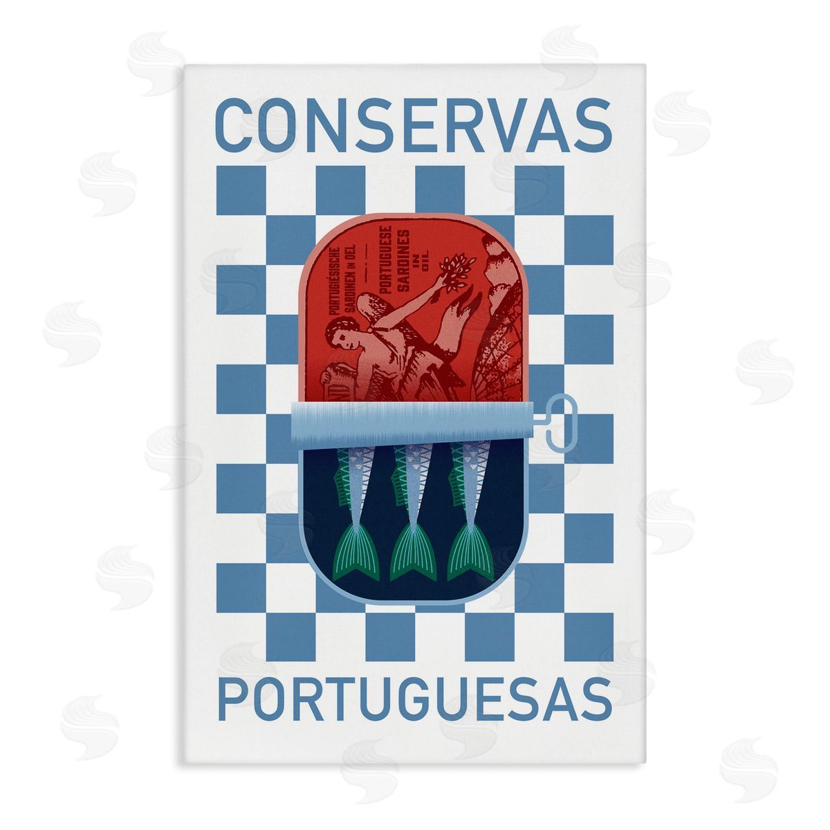 Portuguese Canned Fish Canvas Wall Art, Home Decor by Victoria Barnes