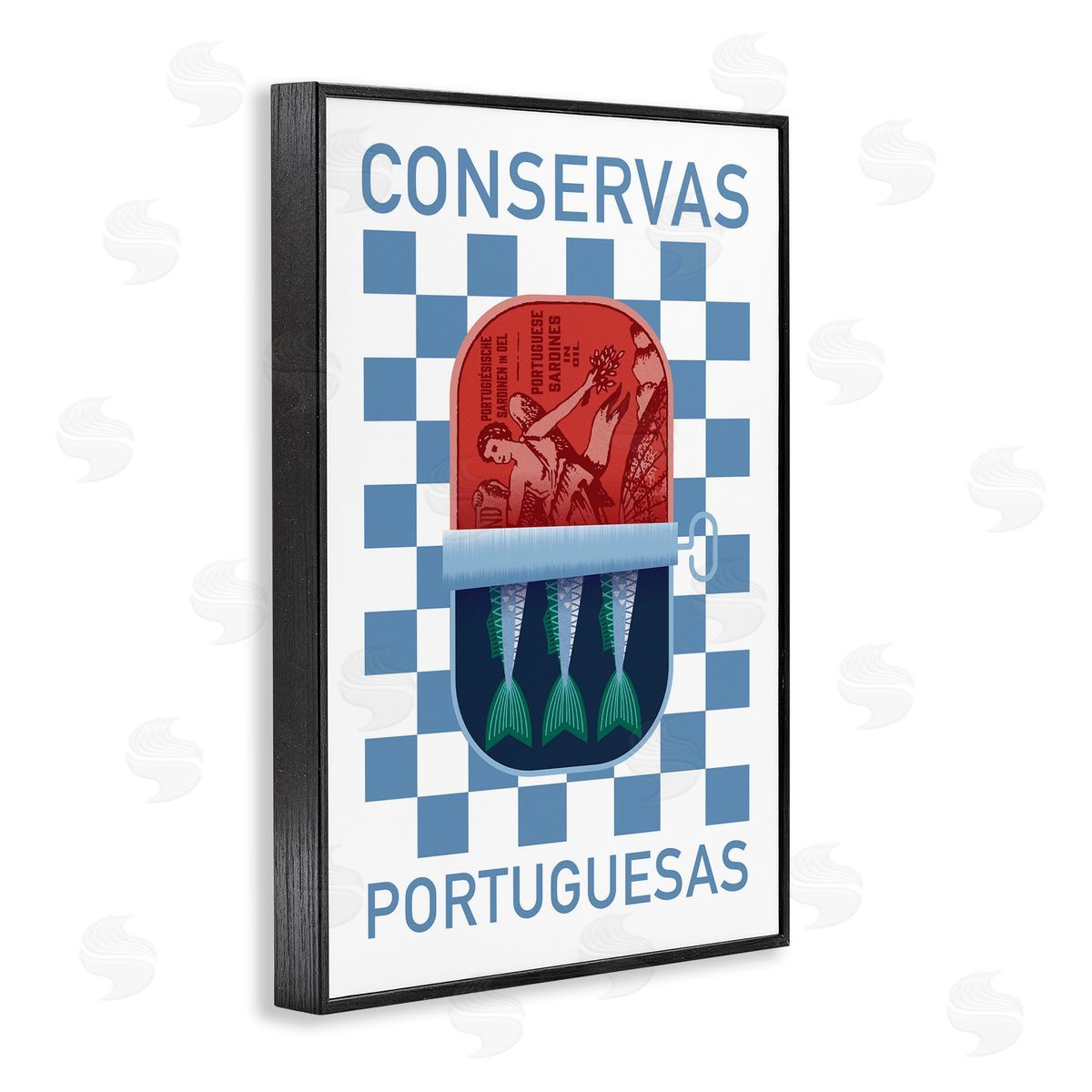 Portuguese Canned Fish Black Frame Print Wall Art, Home Decor by Victoria Barnes