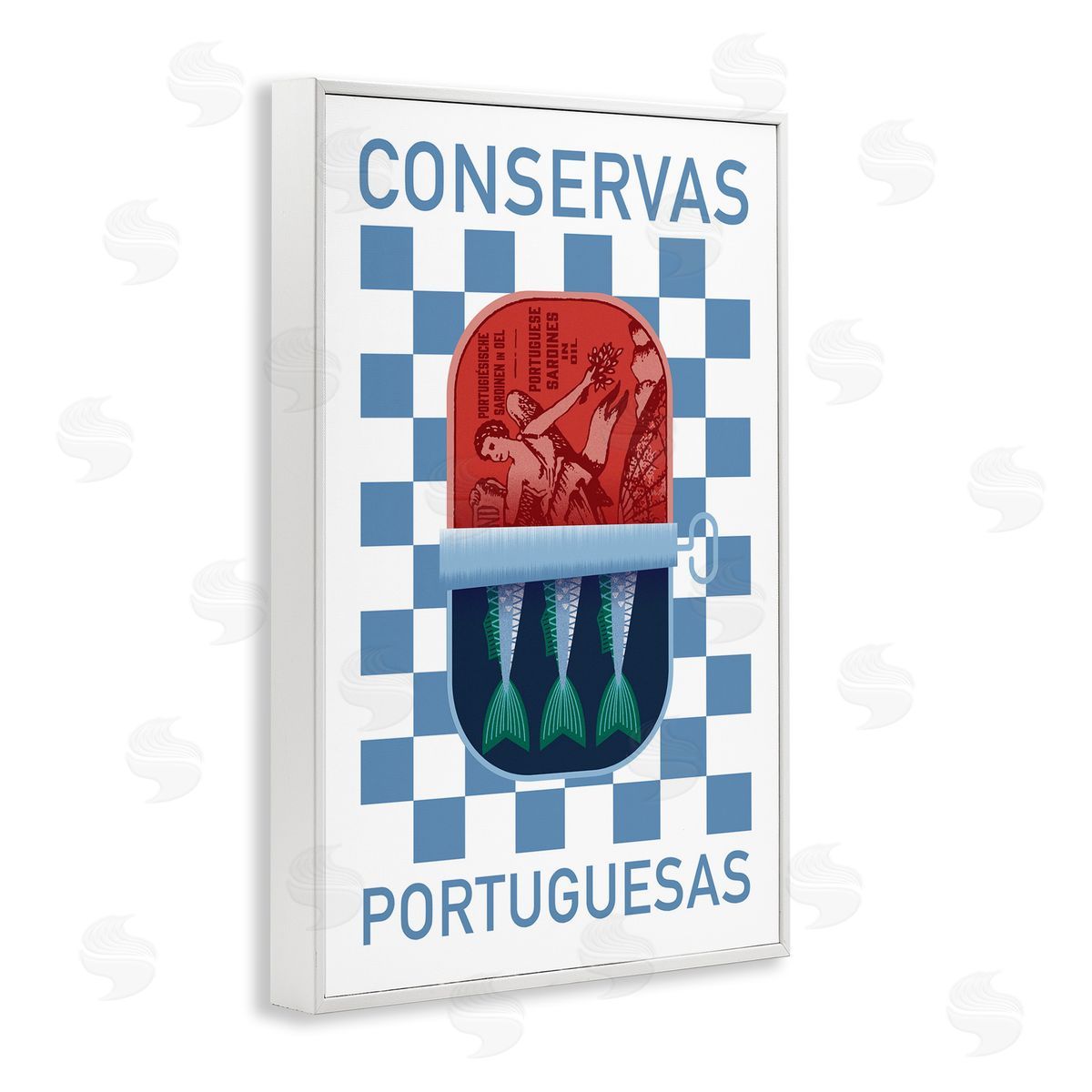 Portuguese Canned Fish White Frame Print Wall Art, Home Decor by Victoria Barnes
