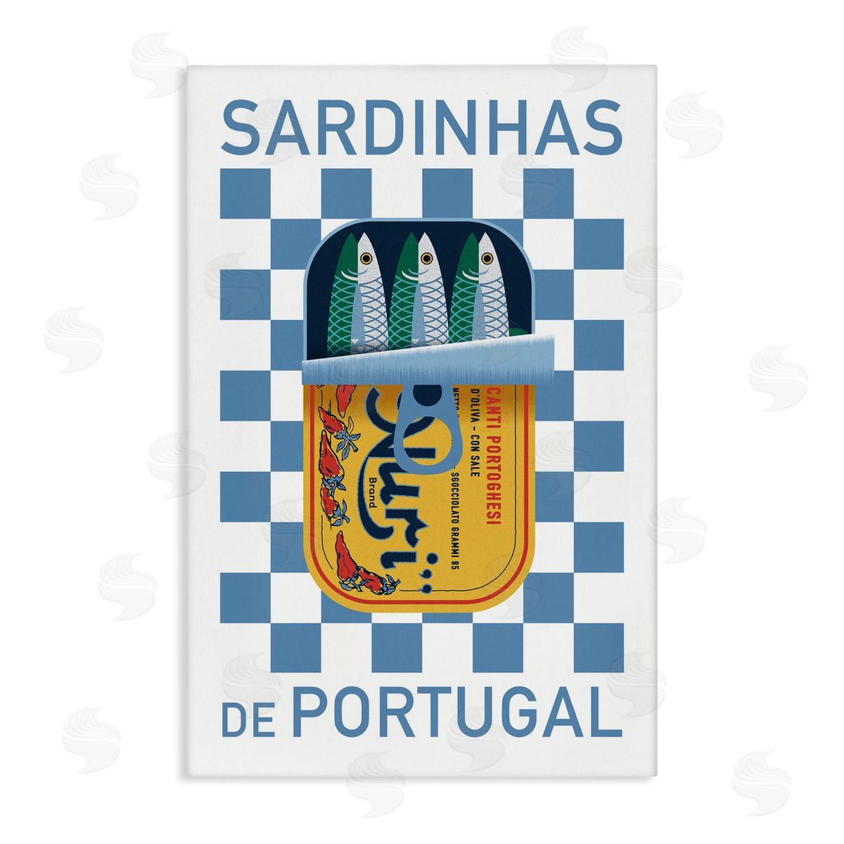 Portuguese Sardines Can Canvas Wall Art, Home Decor by Victoria Barnes