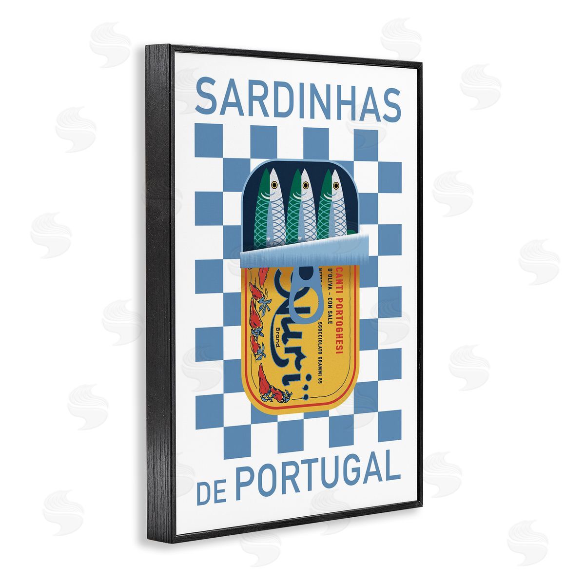 Portuguese Sardines Can Black Frame Print Wall Art, Home Decor by Victoria Barnes