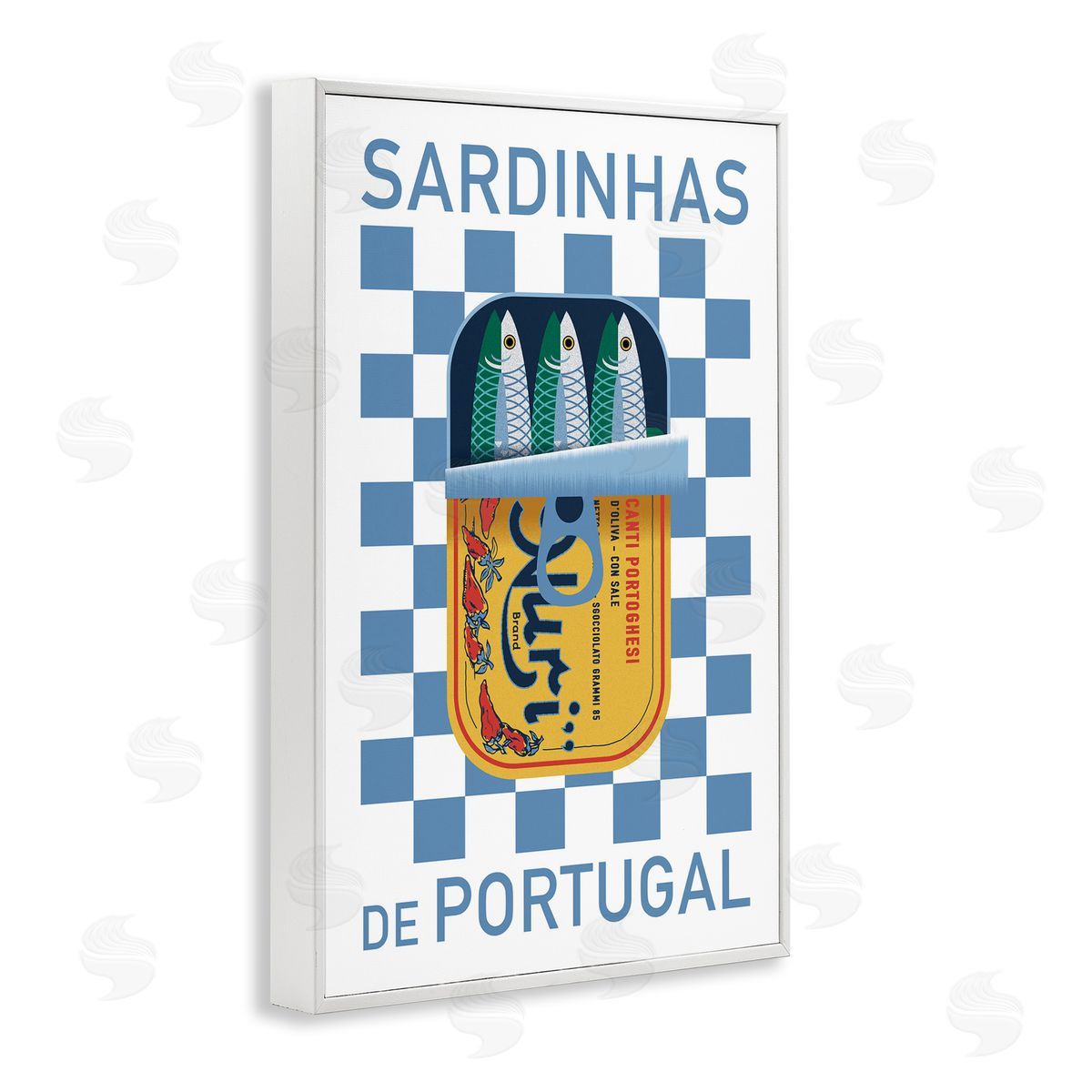 Portuguese Sardines Can White Frame Print Wall Art, Home Decor by Victoria Barnes