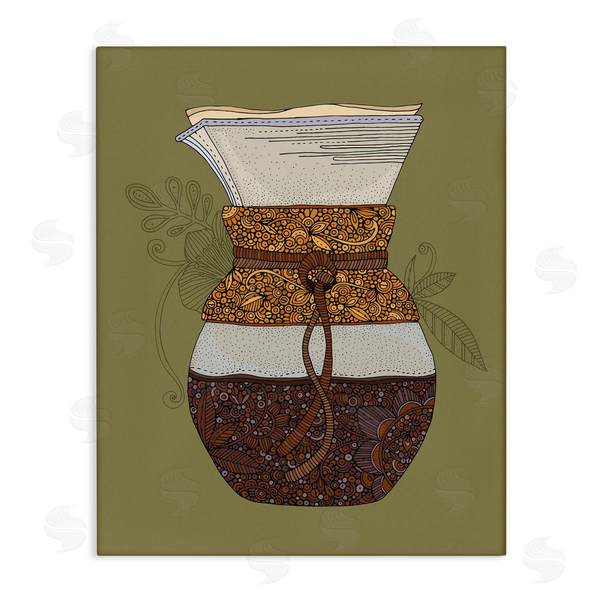 Pour Over Coffee Maker Canvas Wall Art, Home Decor by Valentina Harper