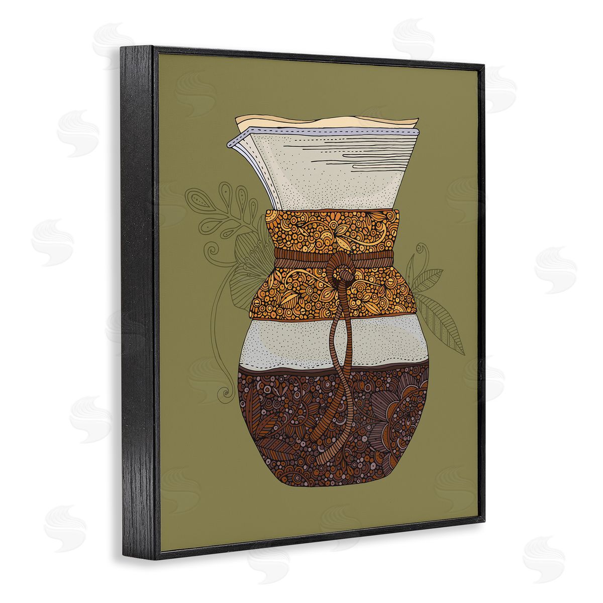 Pour Over Coffee Maker Black Frame Print Wall Art, Home Decor by Valentina Harper