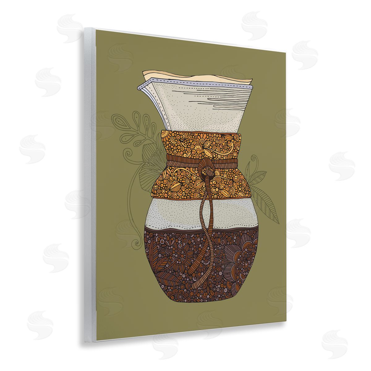Pour Over Coffee Maker Wood Plaque Wall Art, Home Decor by Valentina Harper