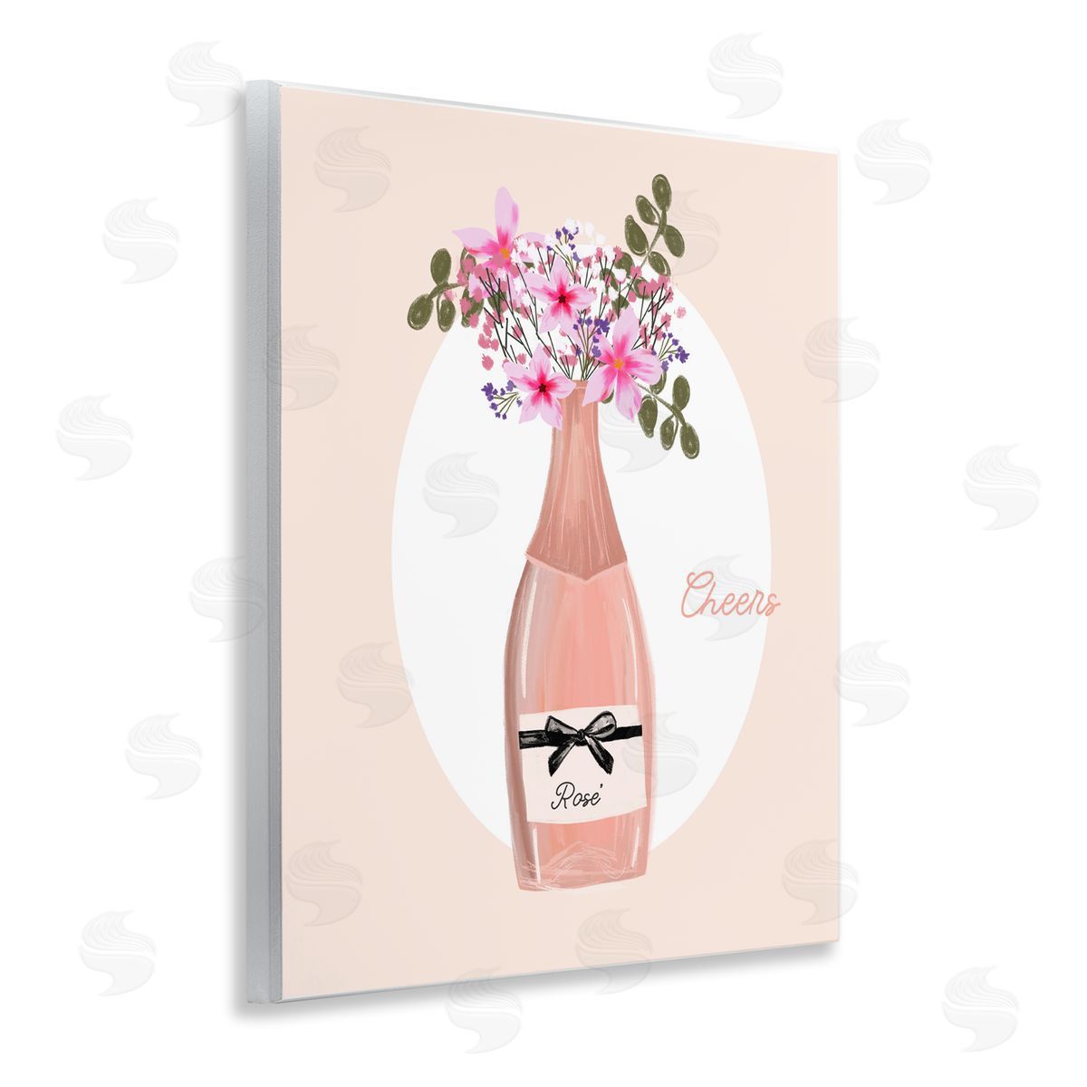 Cheers Pastel Rosé Wood Plaque Wall Art, Home Decor by Chen Alyesh
