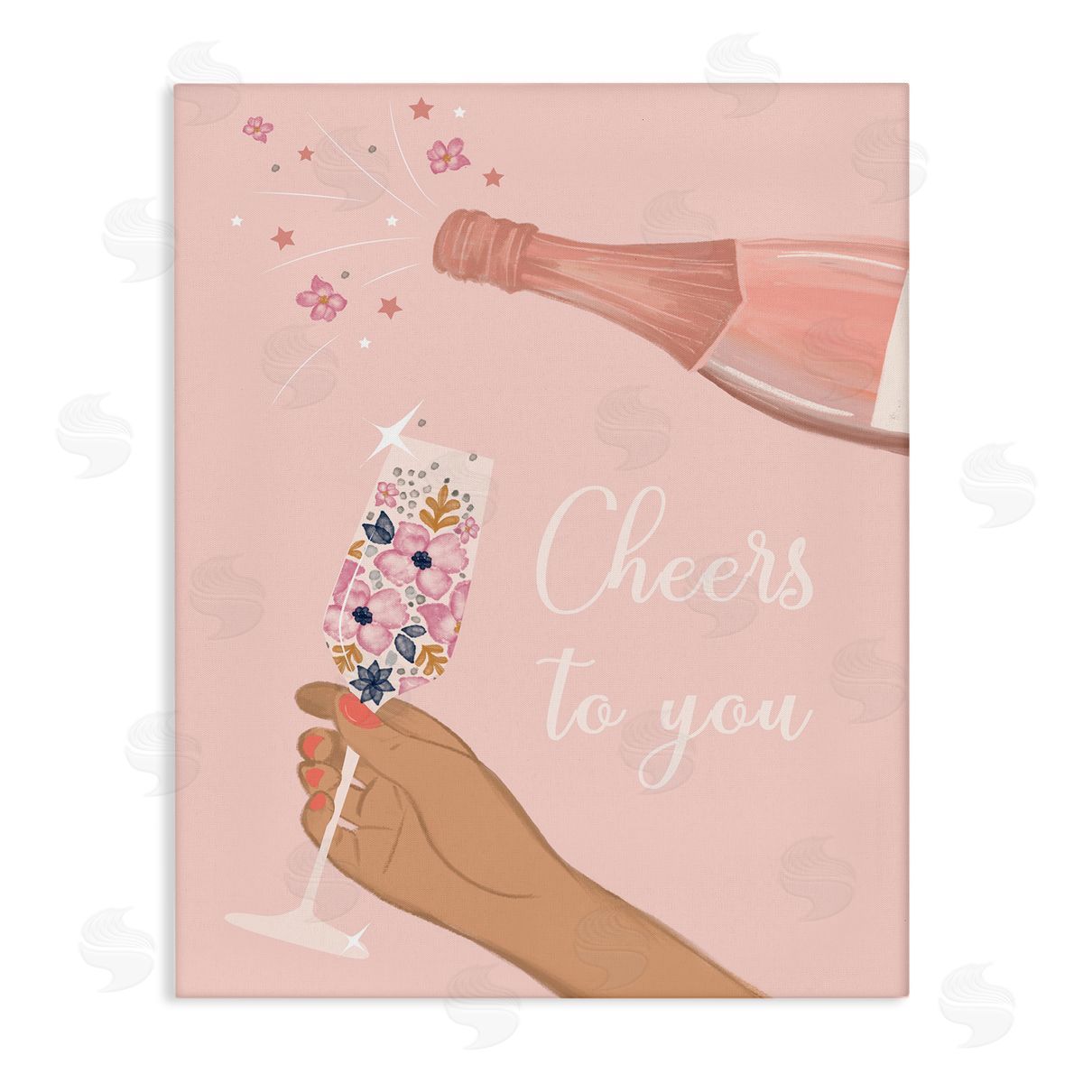 Cheers To You Champagne Canvas Wall Art, Home Decor by Chen Alyesh